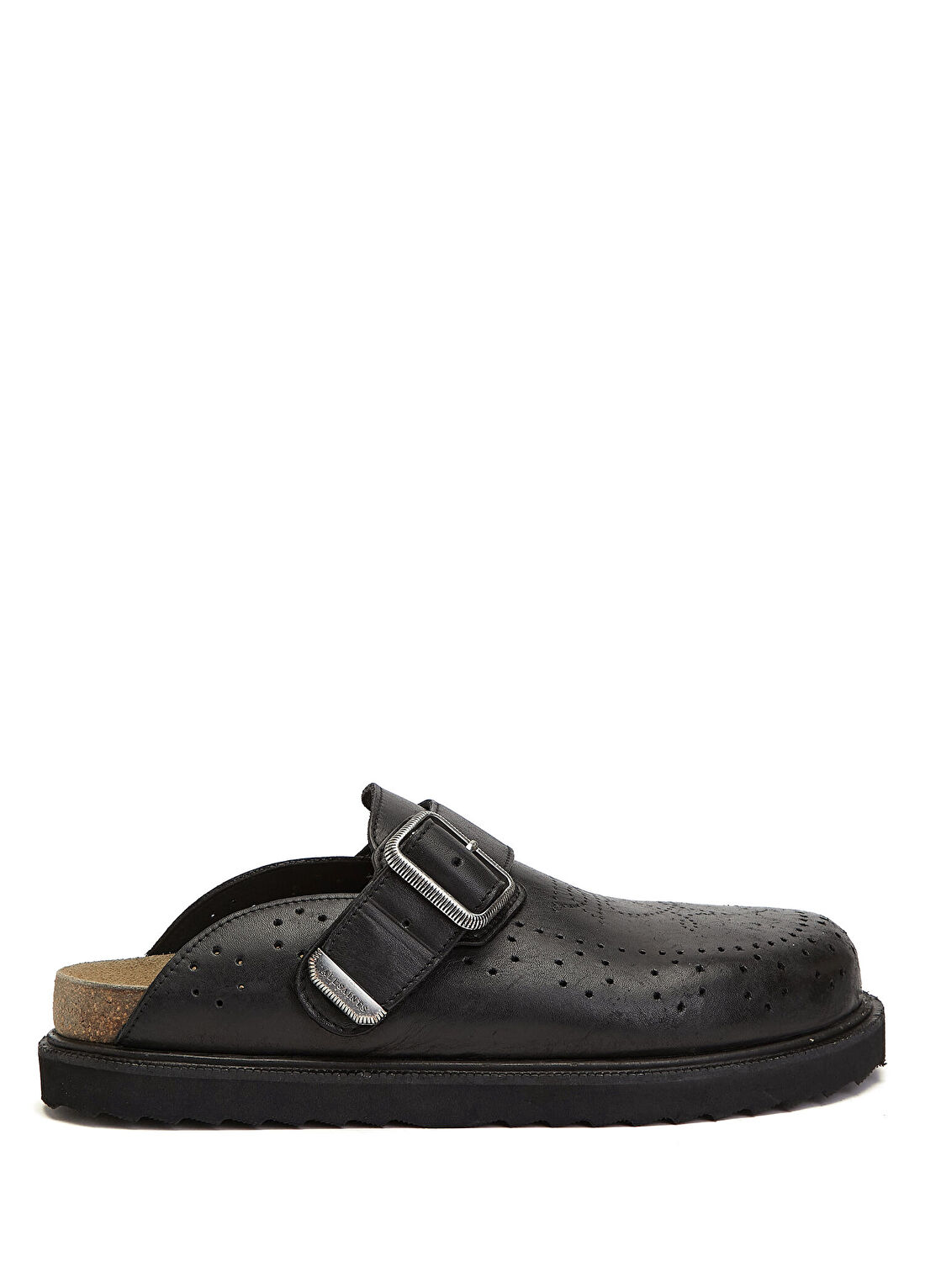 AllSaints Randal Siyah Erkek Deri Sandalet