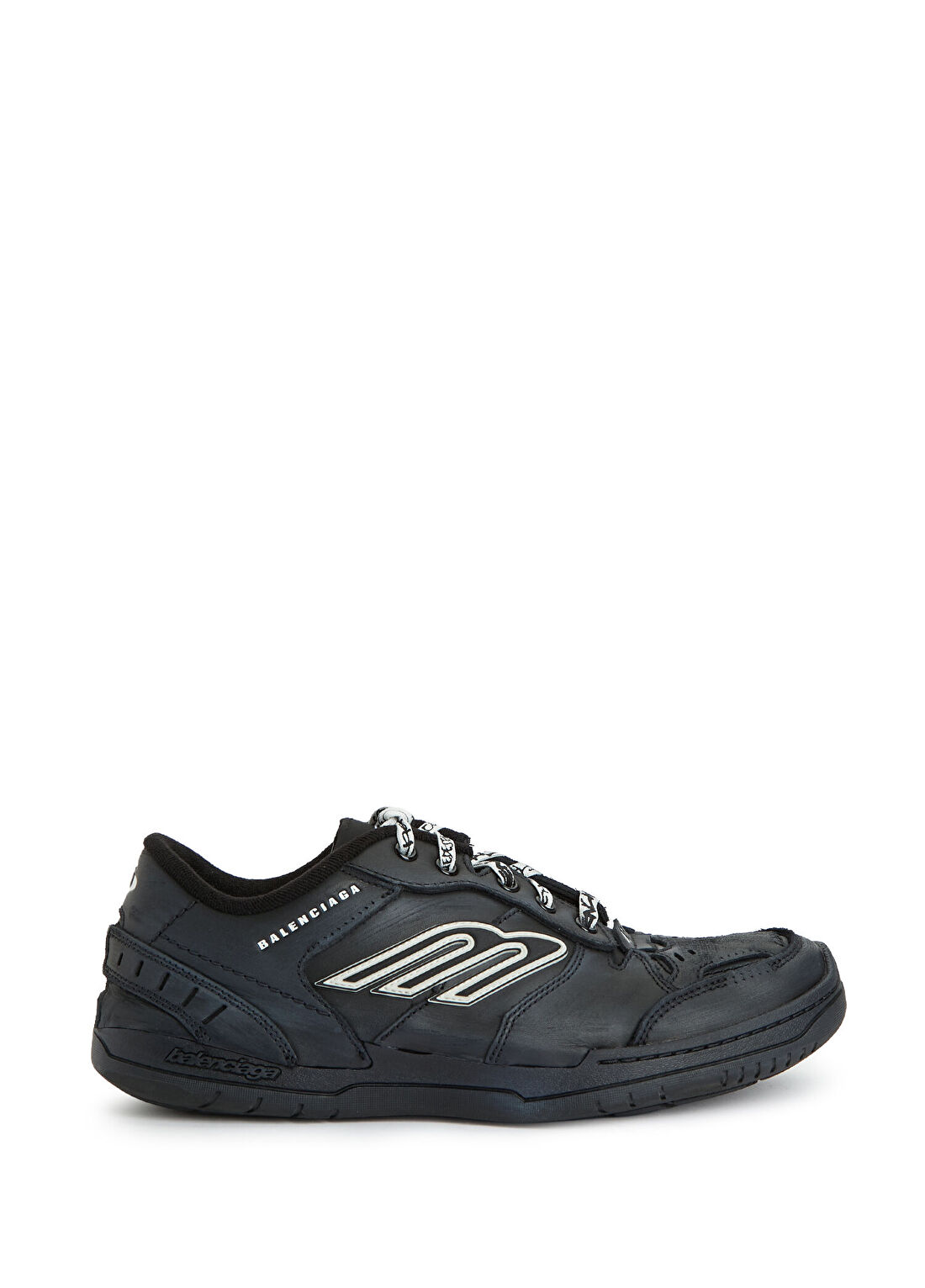 Balenciaga Hamptons Siyah Erkek Deri Sneaker
