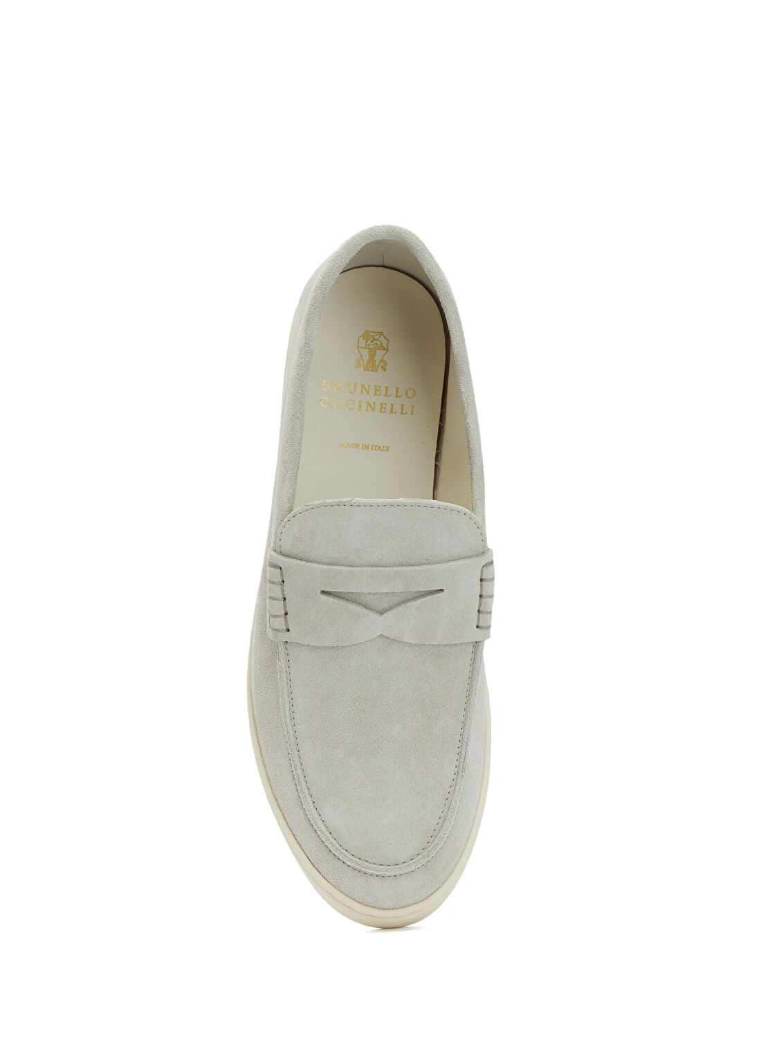 Brunello Cucinelli Kırık Beyaz Erkek Süet Loafer görsel 4