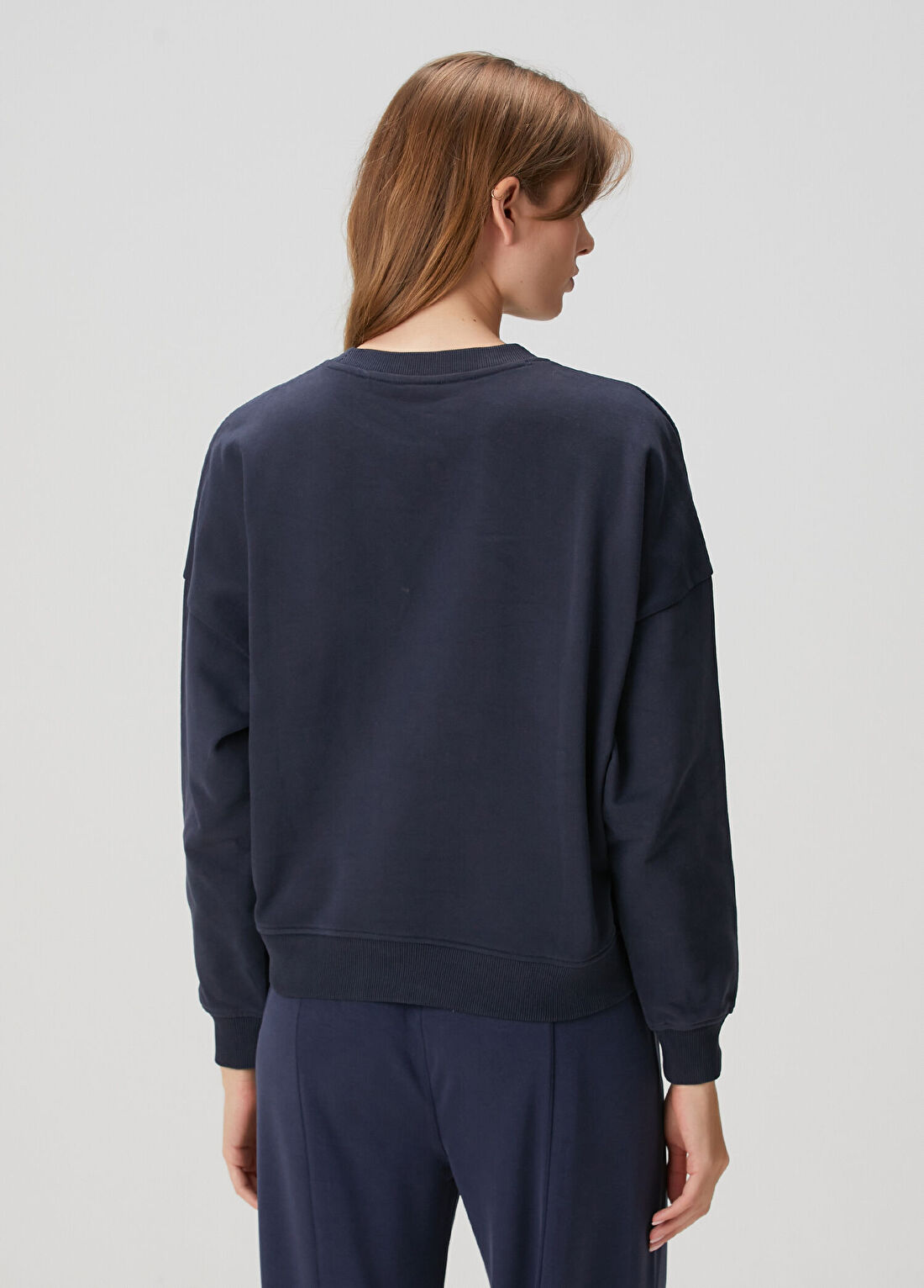 Boss Koyu Mavi Sweatshirt görsel 4