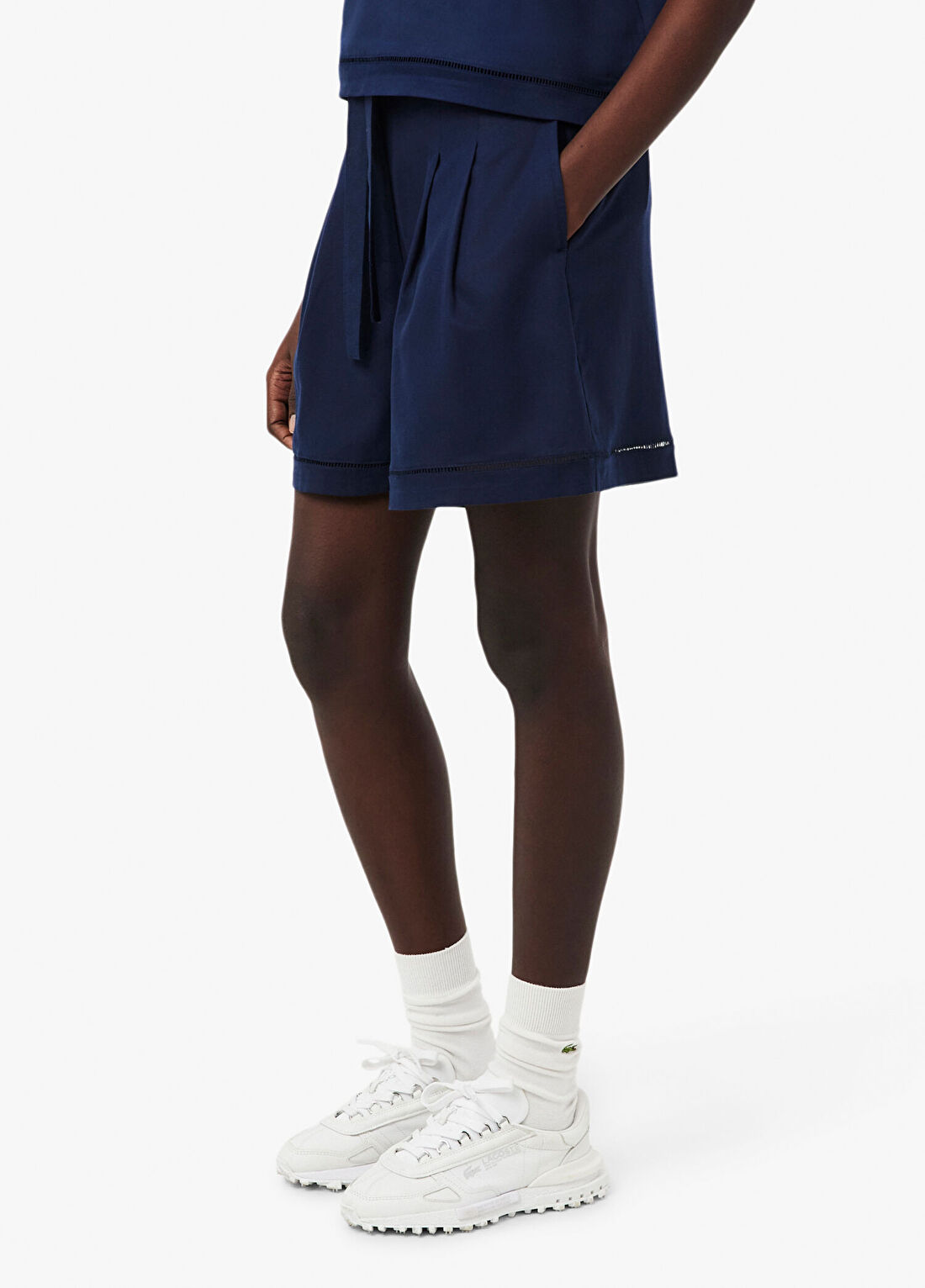 Lacoste Lacivert Oversize Fit Kadın Bermuda Şort görsel 2
