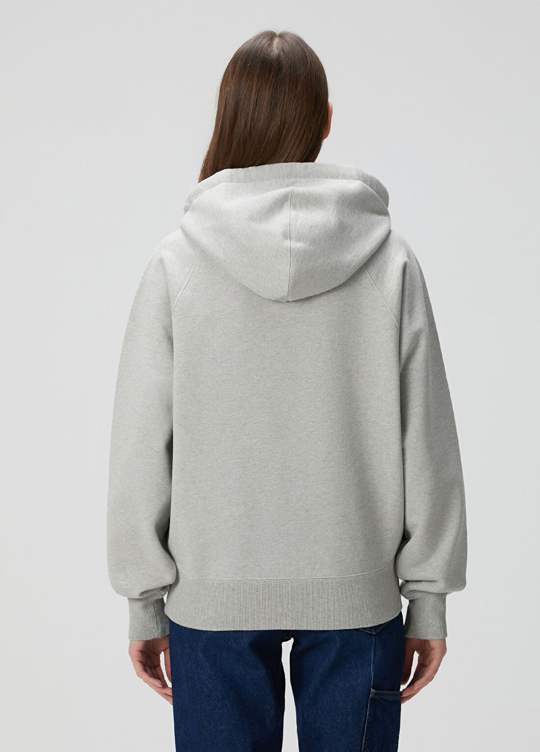 Ami Paris Gri Kapüşonlu Sweatshirt görsel 4