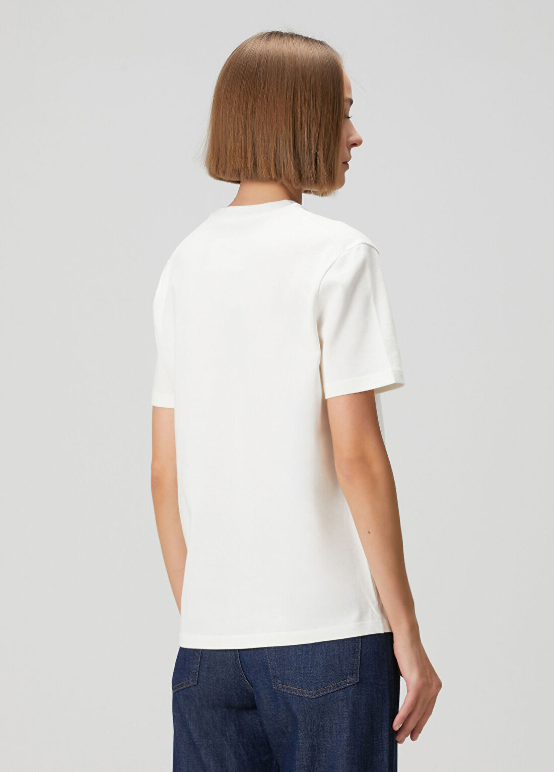 Jil Sander Beyaz Logolu T-shirt görsel 4
