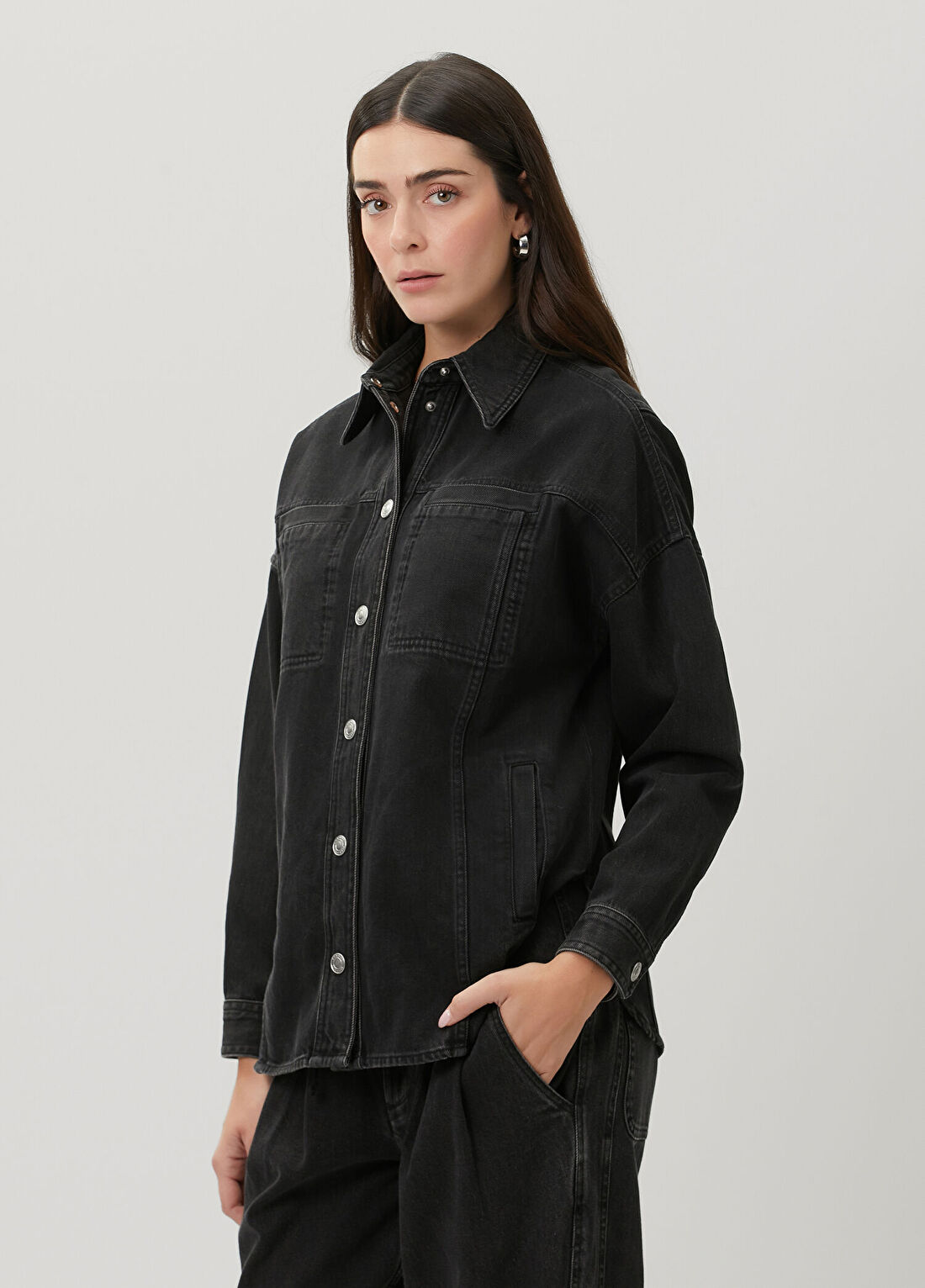 Marant Etoile Antrasit Denim Gömlek görsel 4