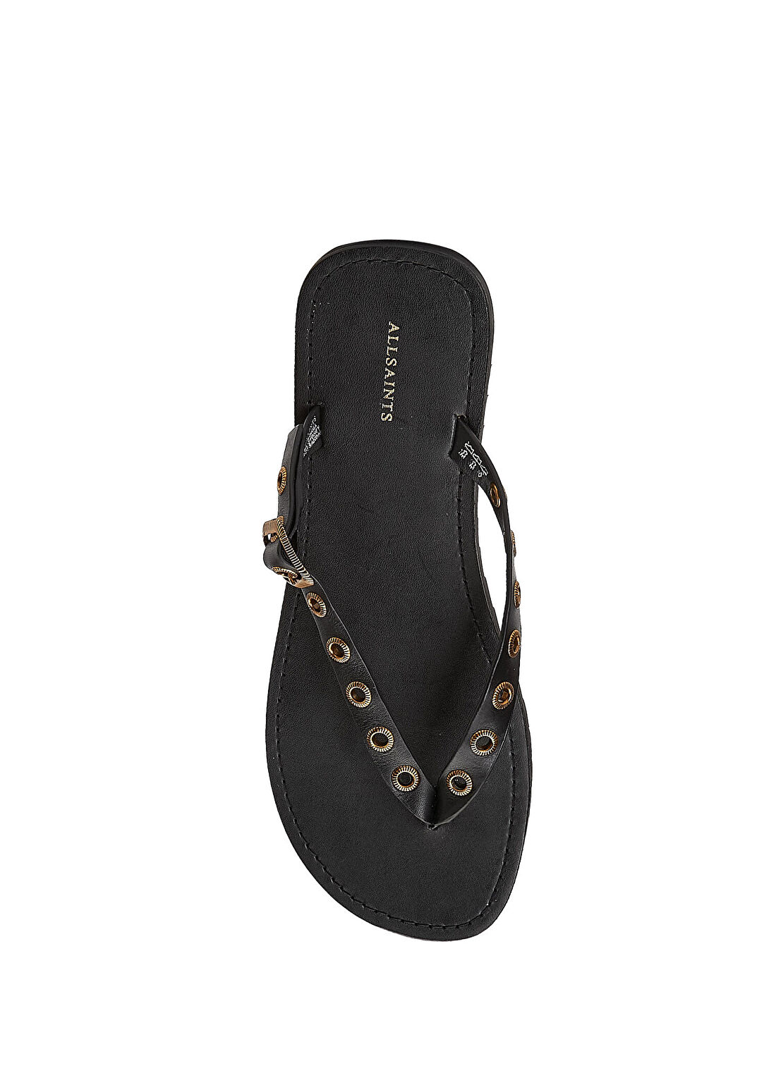 AllSaints Sydney Siyah Kadın Deri Terlik görsel 4