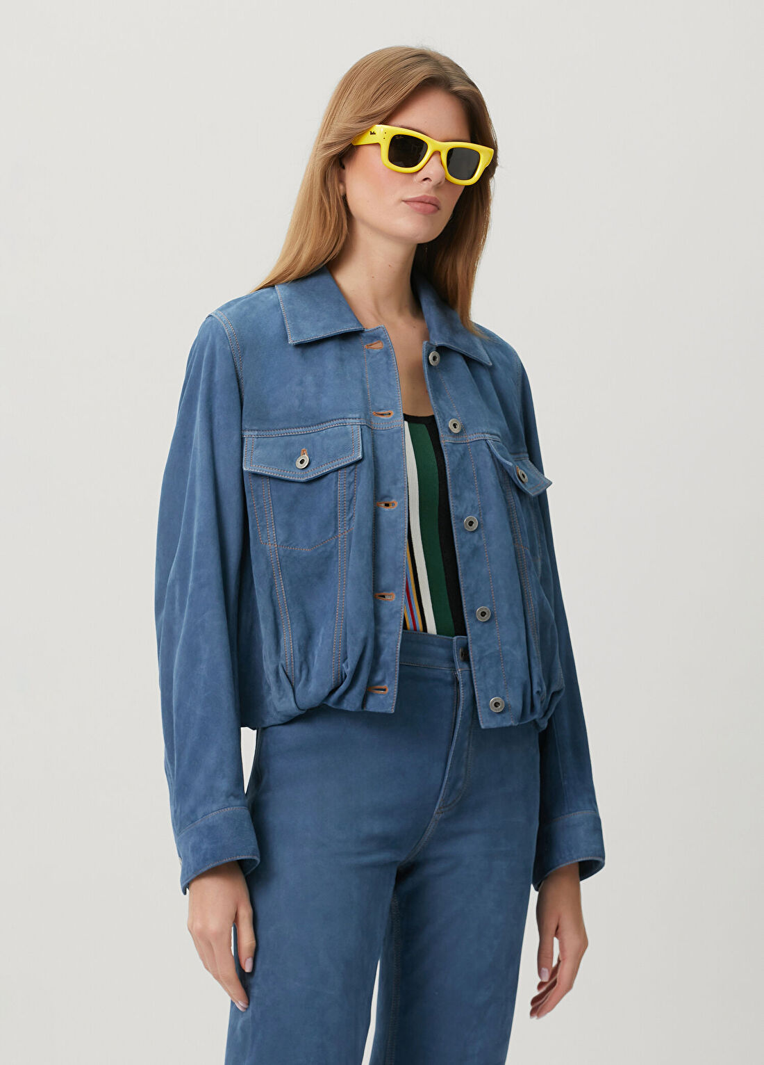 Loewe Mavi Süet Ceket
