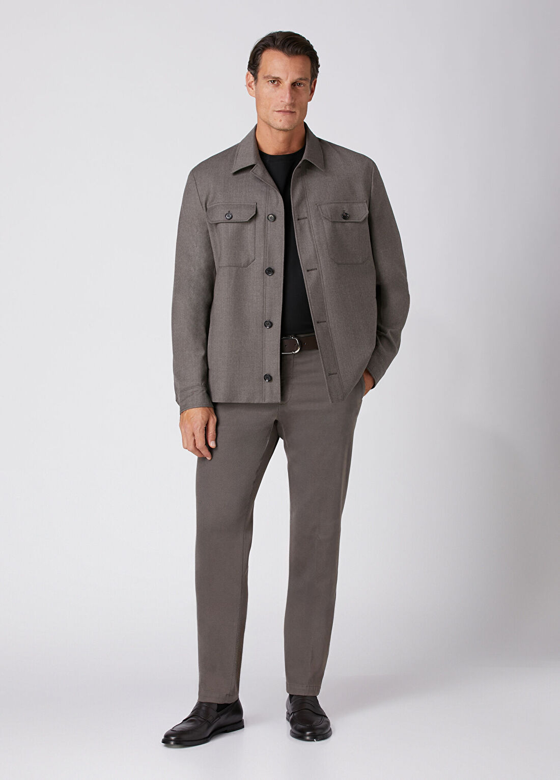 Beymen Collection Vizon 4 Cepli Flanel Yün Dış Gömlek görsel 3