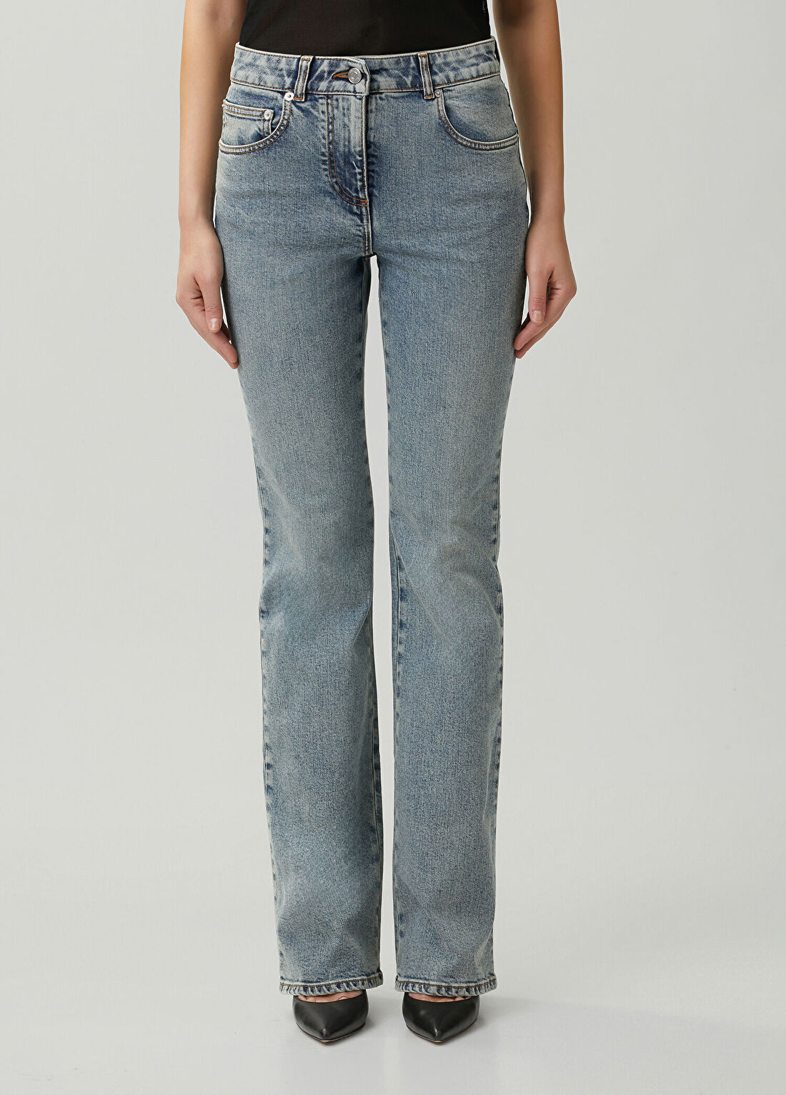 Balmain Mavi Bootcut Jean Pantolon görsel 3