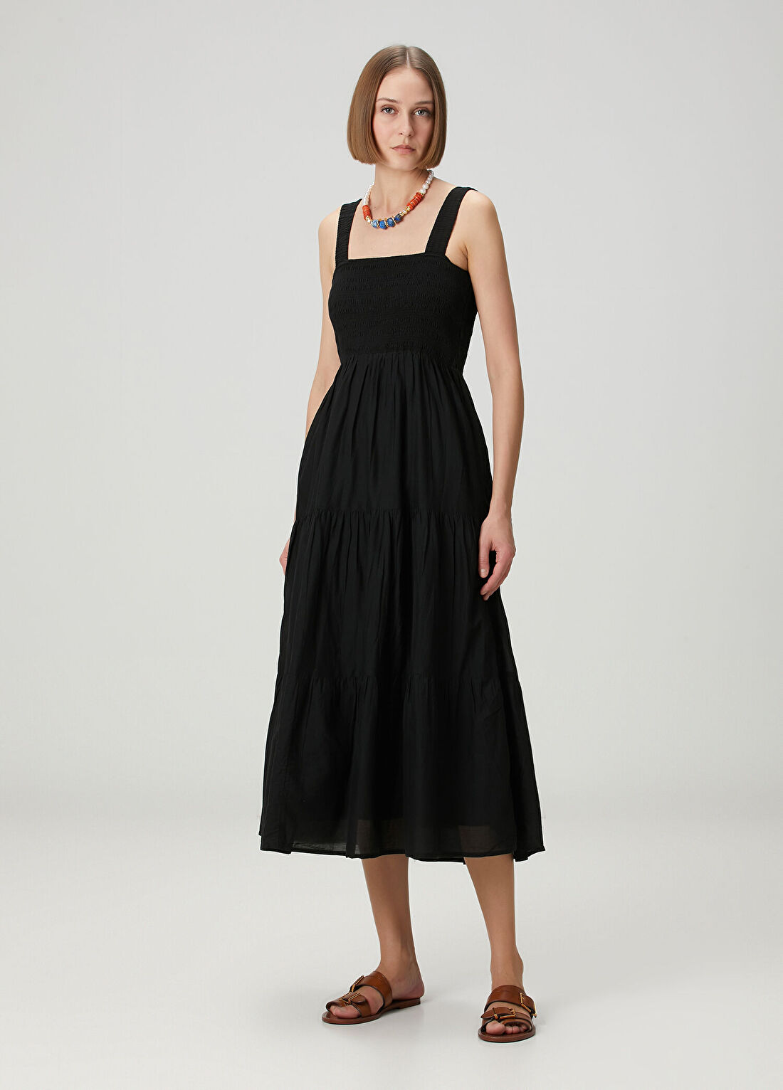 Seafolly Faithful Siyah Midi Plaj Elbisesi