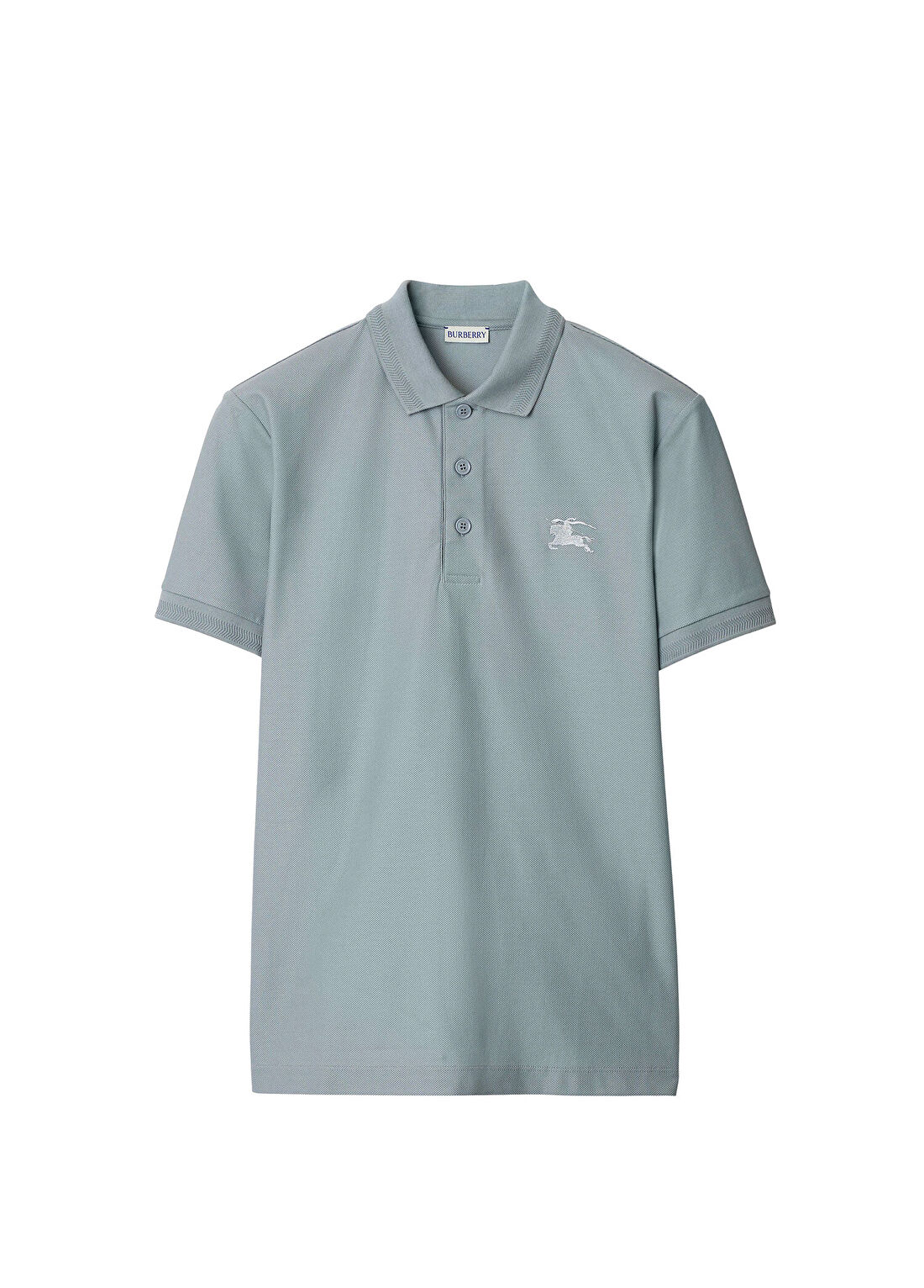 Burberry Mavi Pamuklu Polo Yaka Slim Fit Kısa Kollu Erkek T-shirt