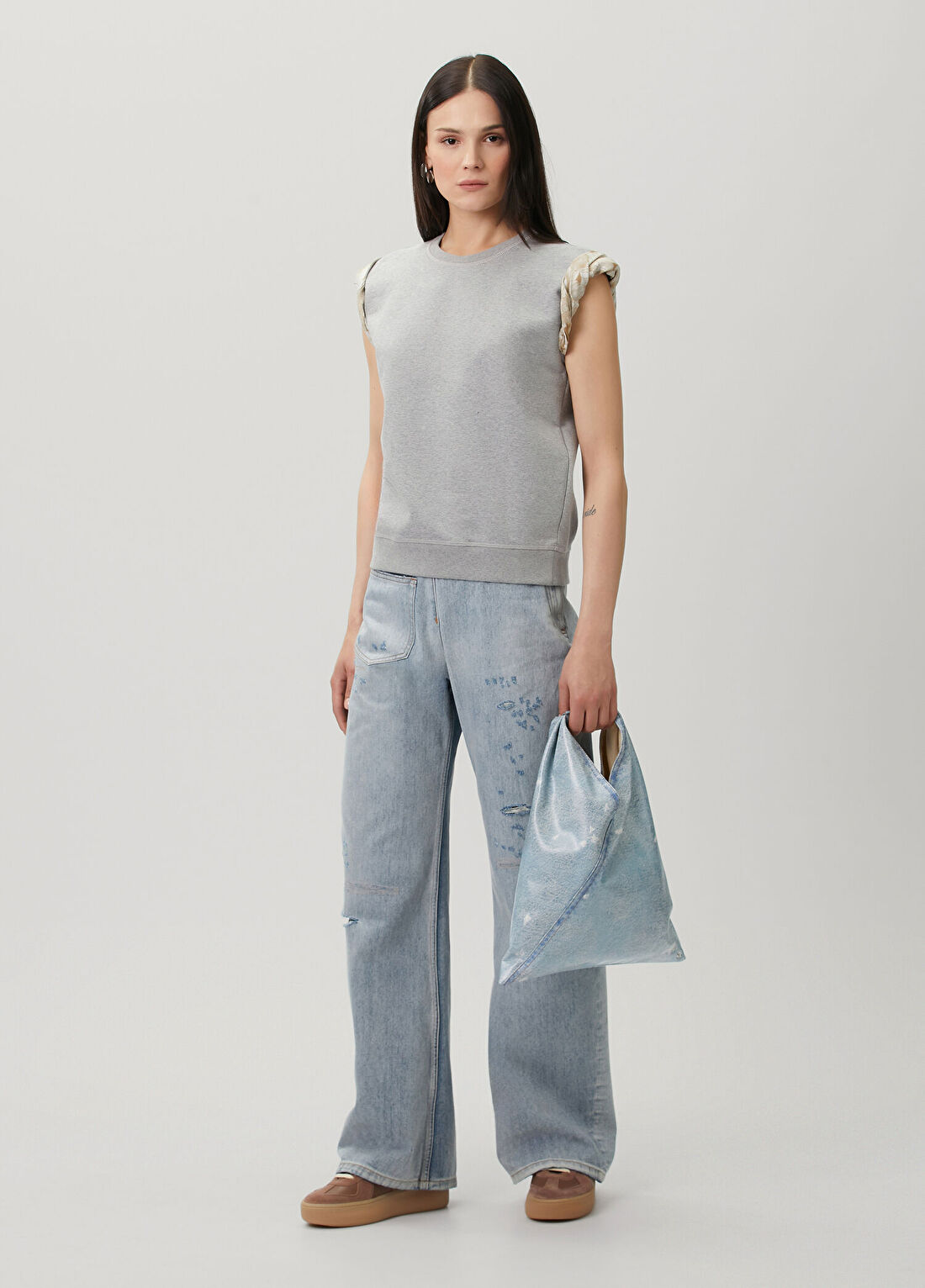 Maison Margiela Gri Kolsuz Sweatshirt görsel 2
