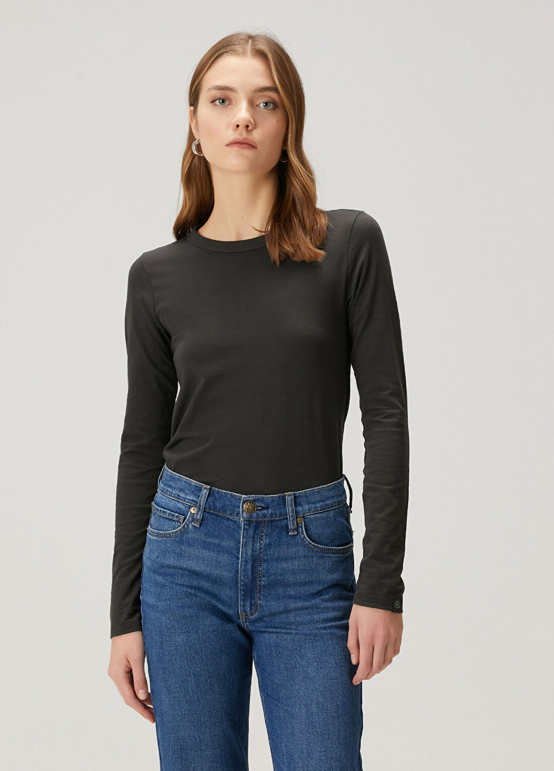 Rag&Bone Slub Siyah Uzun Kol T-shirt
