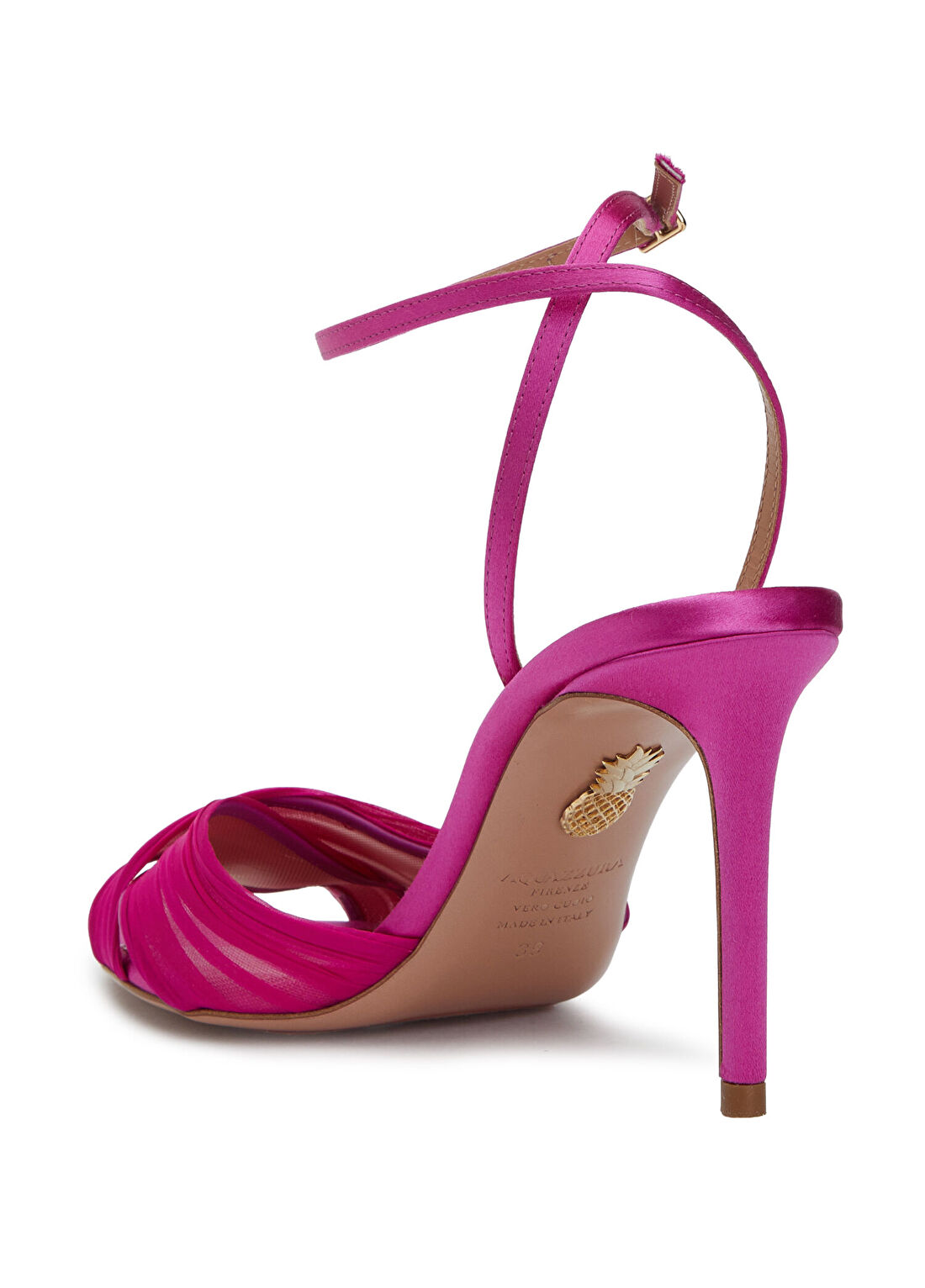 Aquazzura Voile Pembe Kadın İpek Saten Sandalet görsel 3