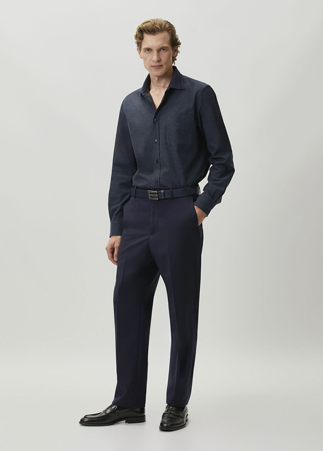 Etro Lacivert Yün Pantolon