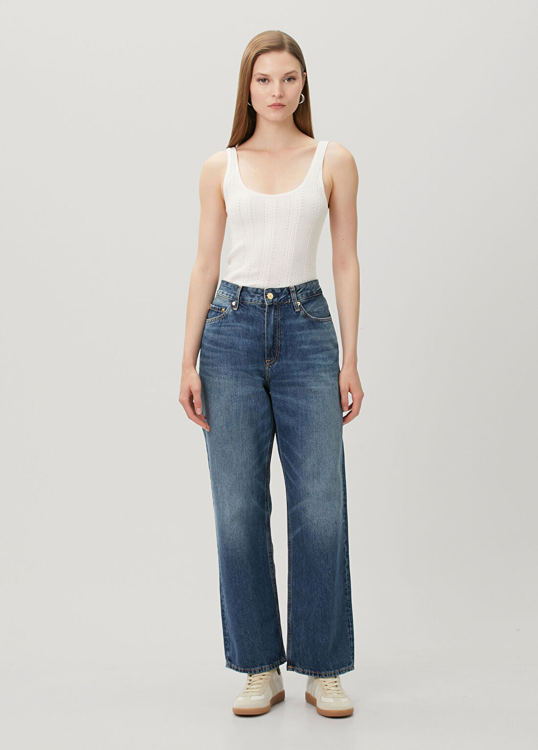 Tommy Hilfiger Summer Ekru Saç Örgü Triko Atlet görsel 2