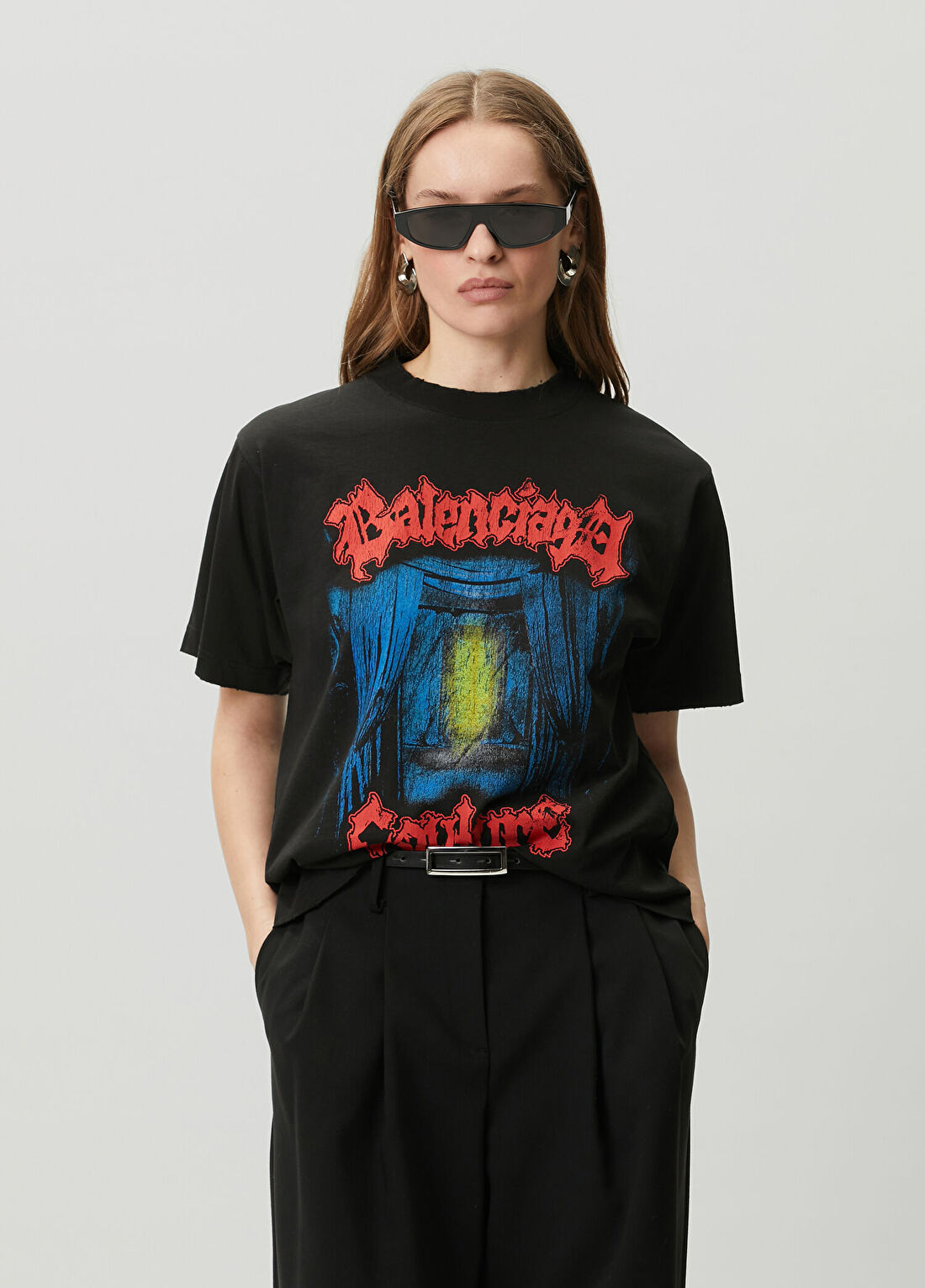 Balenciaga Siyah Logolu T-shirt