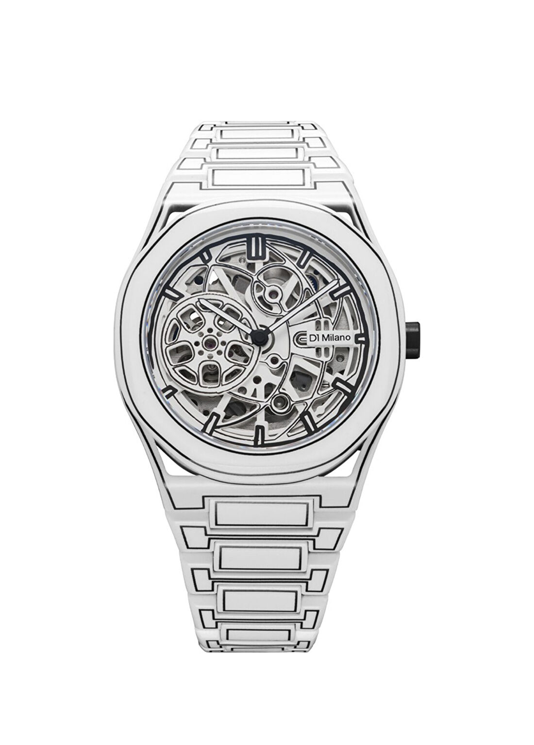 D1 Milano Skeleton White Sketch SKBJ20 Metal Erkek Kol Saati
