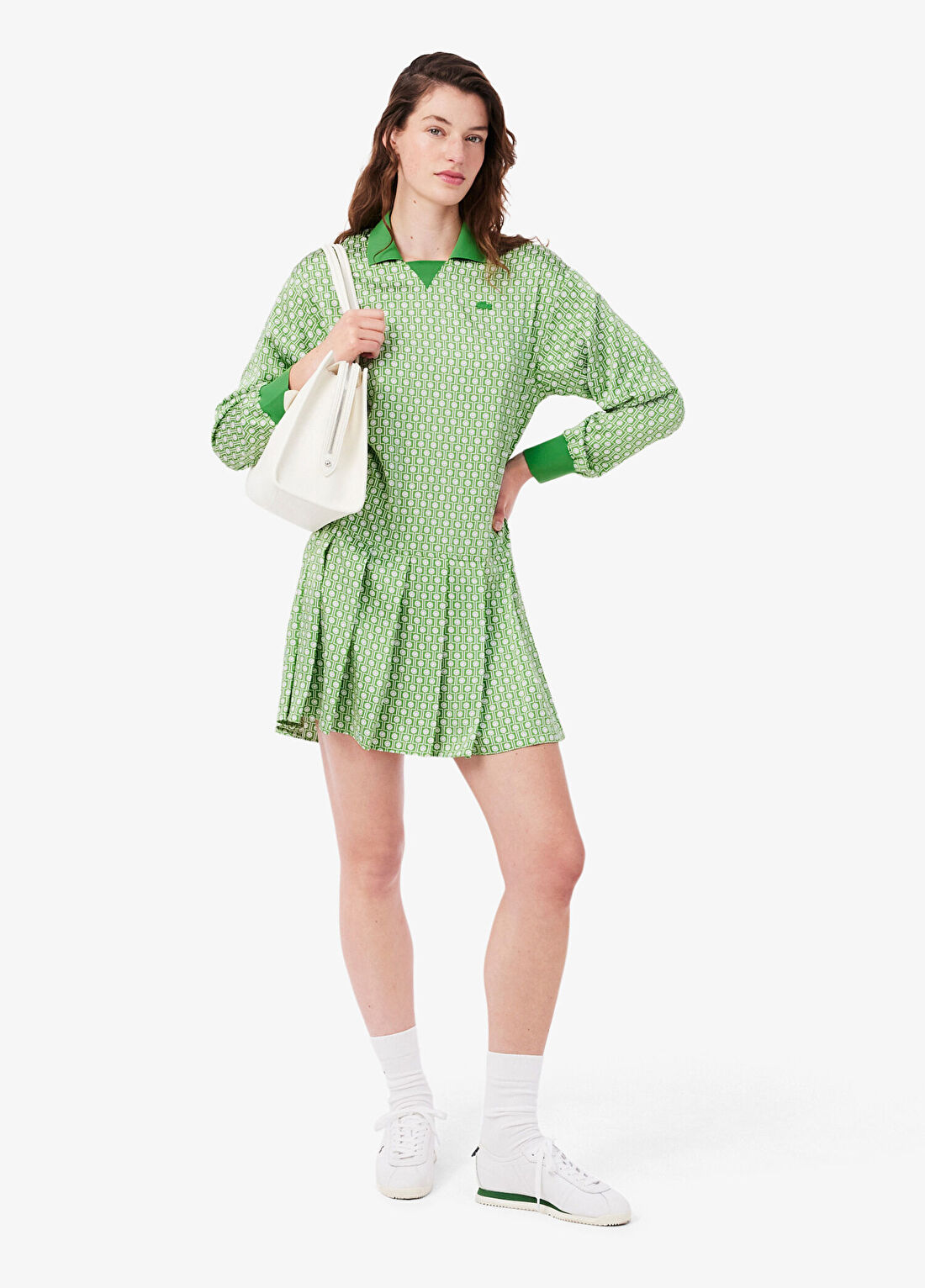 Lacoste Yeşil Regular Fit Polo Yaka Kadın Elbise görsel 2
