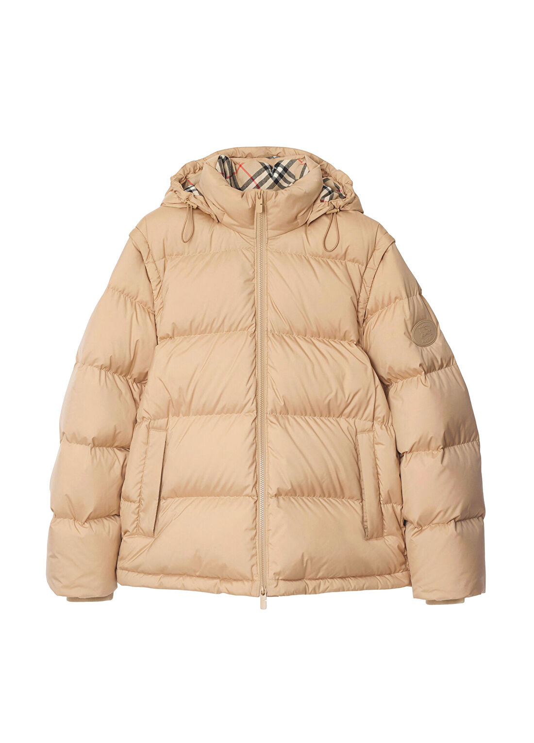Burberry Bideford Bej Kapüşonlu Erkek Mont