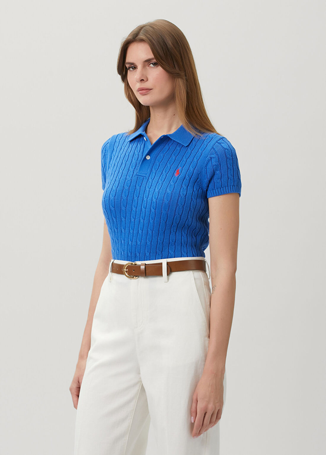 Polo Ralph Lauren Mavi Saç Örgü Polo Triko
