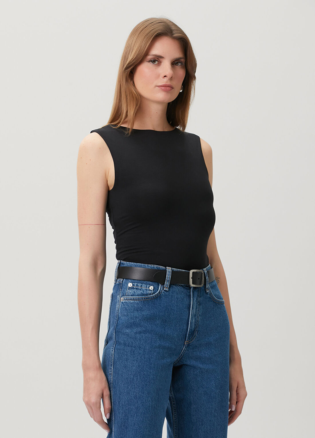 Rag&Bone Luca Siyah Sırtı Açık T-shirt görsel 3