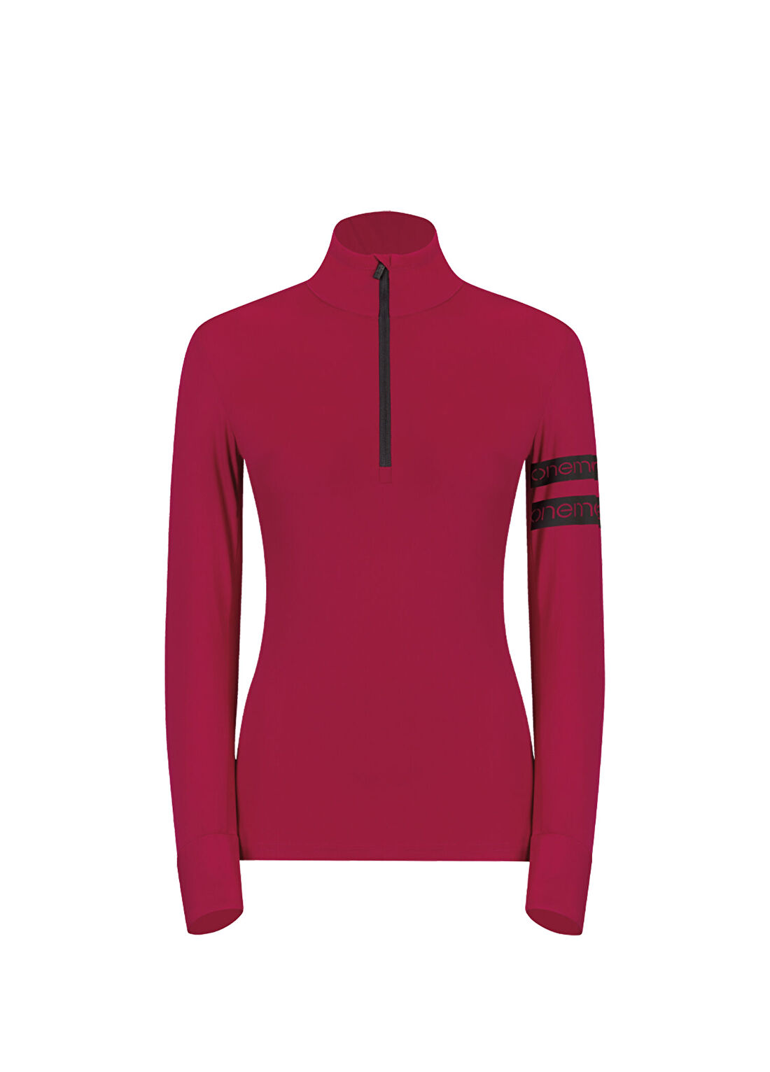 Onemore 631-Turtleneck Wıth Half Zıp Bordo Uzun Kollu Spor Body