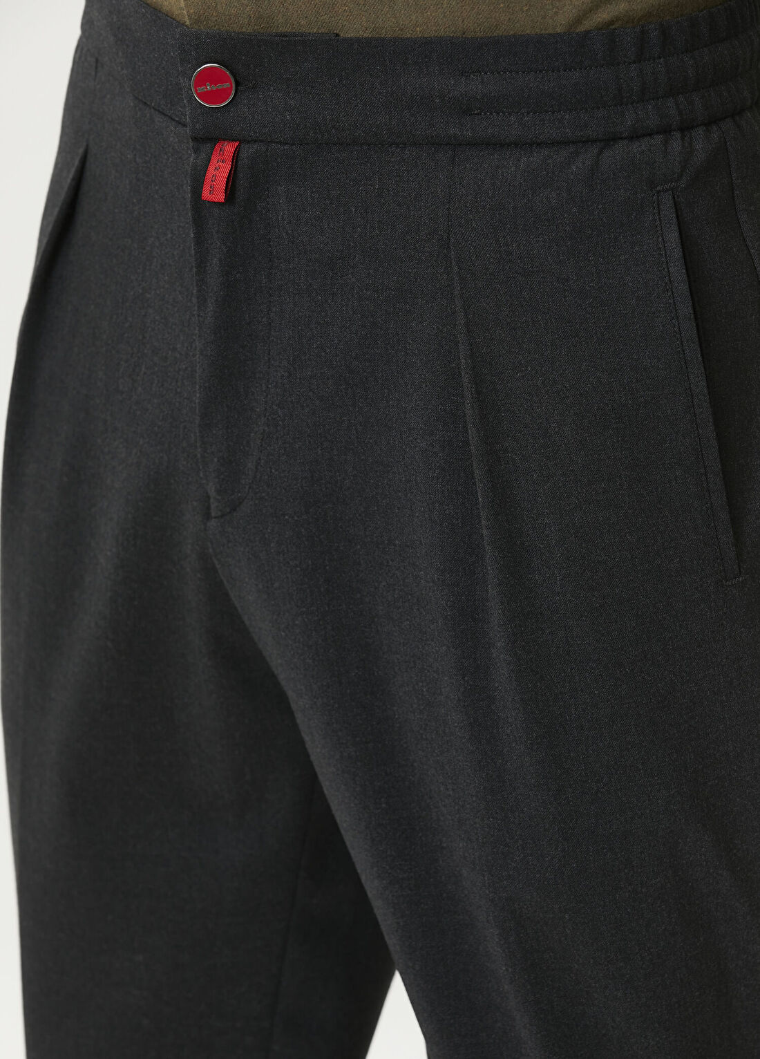 Kiton Koyu Gri Yün Pantolon görsel 4