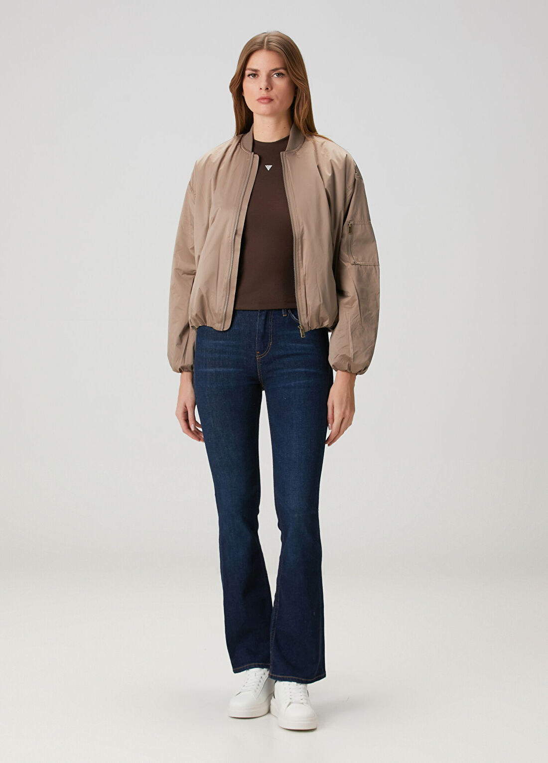 Guess Lorraine Bej Bomber Ceket görsel 2