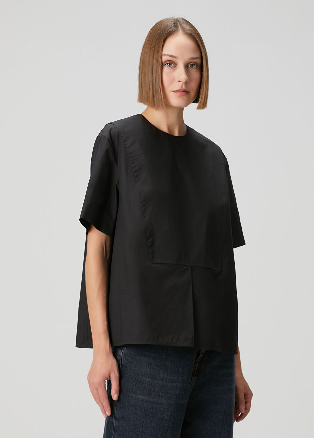 Jil Sander Siyah Yırtmaç Detaylı Bluz