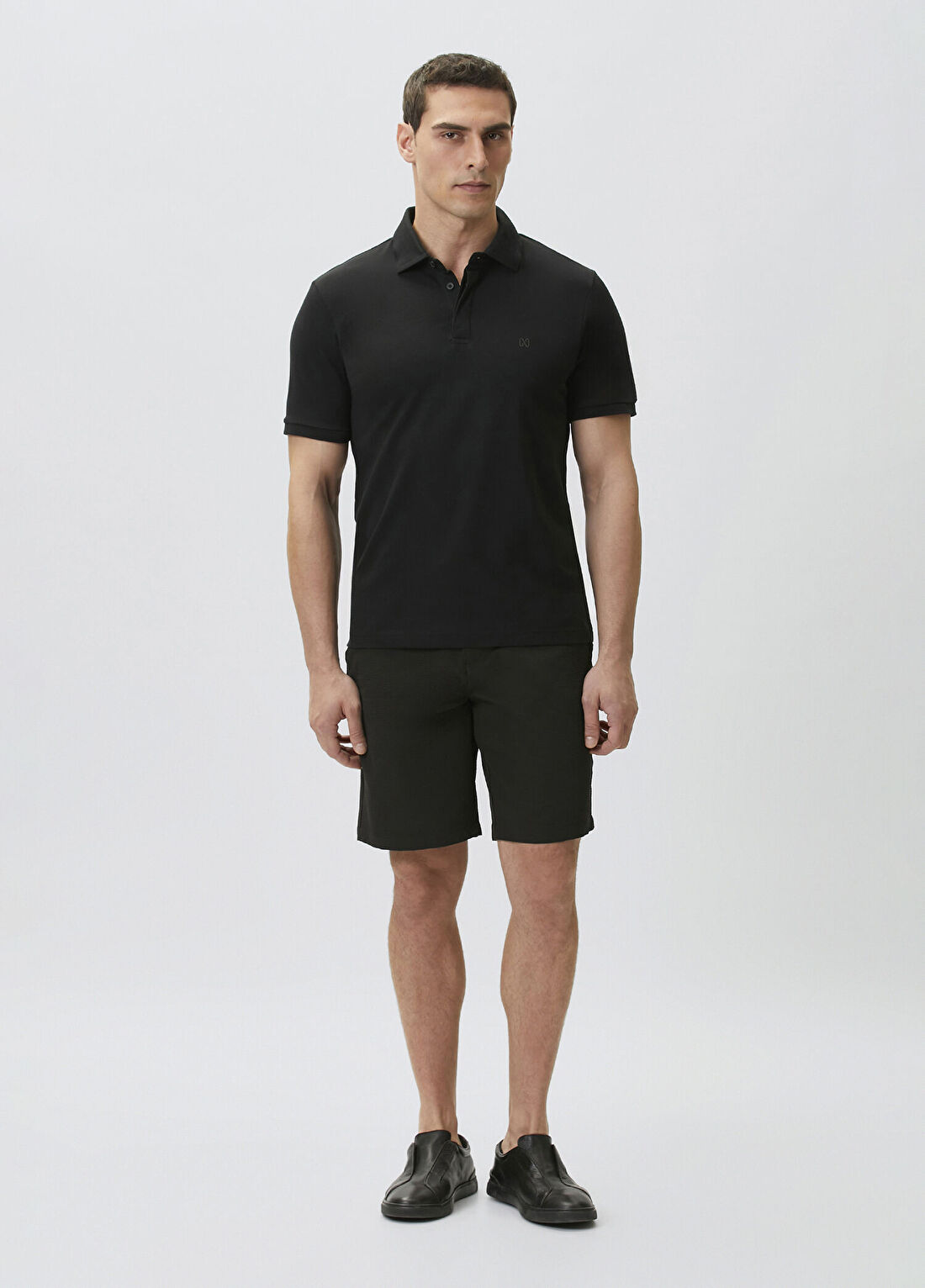 Network Siyah Pike Desen Polo T-shirt görsel 2