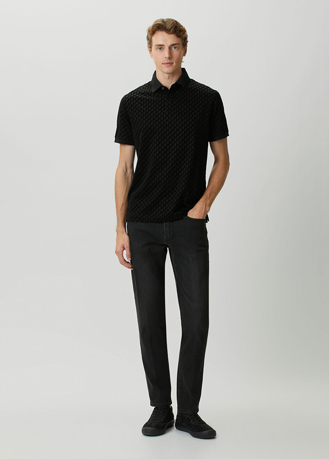 Emporio Armani Slim Fit Koyu Gri Jean Pantolon
