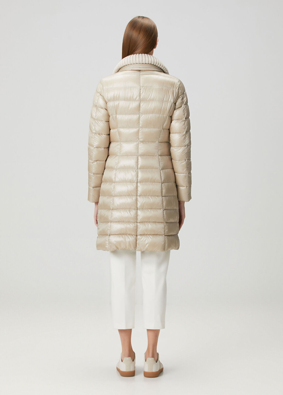 Herno Bej Yaka Detaylı Puffer Mont görsel 4