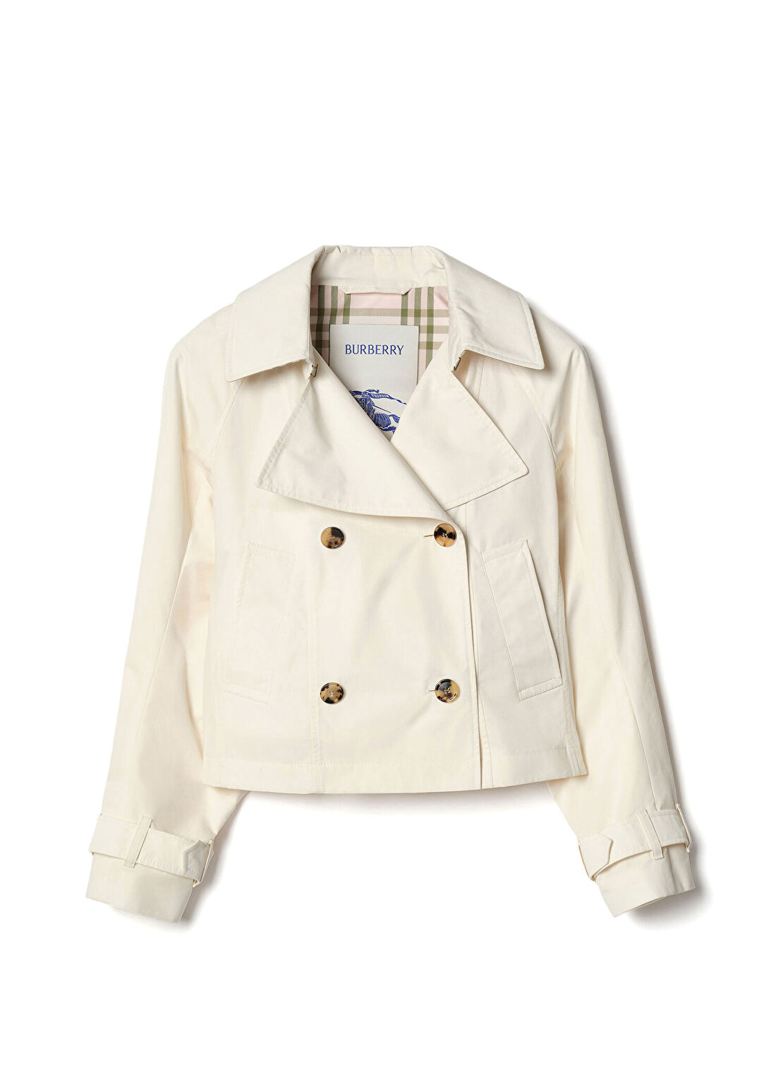 Burberry Cropped Lightweight Ladybrook Beyaz Kadın Mont