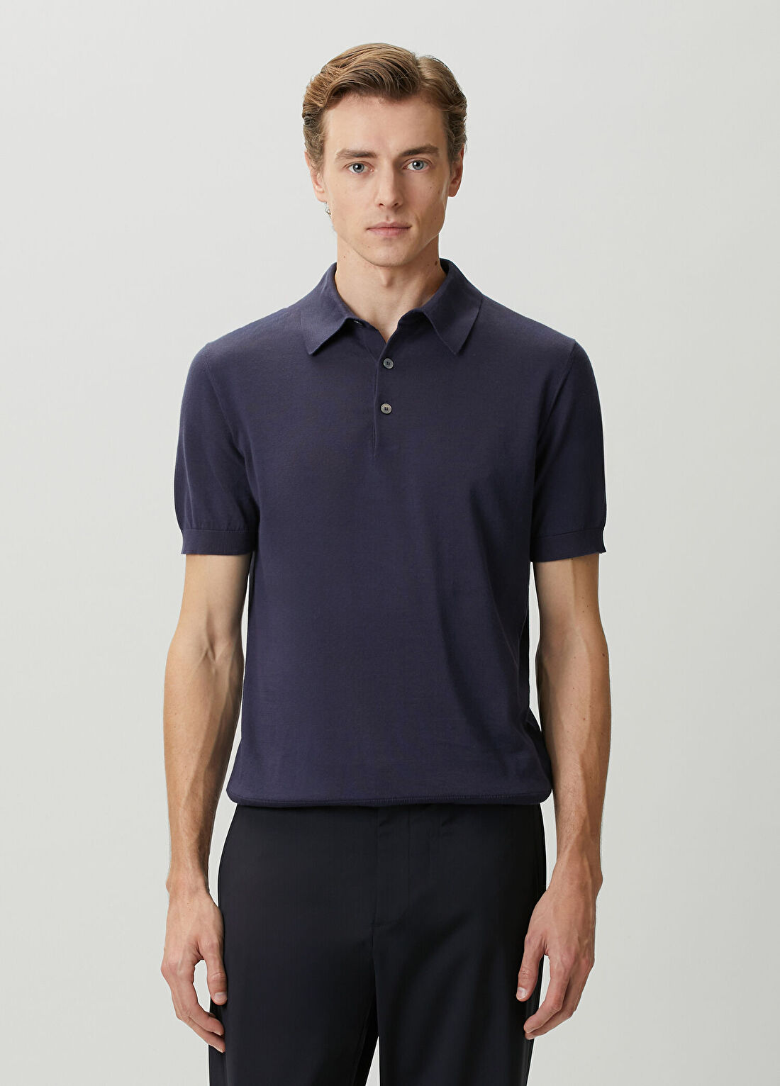 Zegna Açık Mavi Polo Yaka T-shirt
