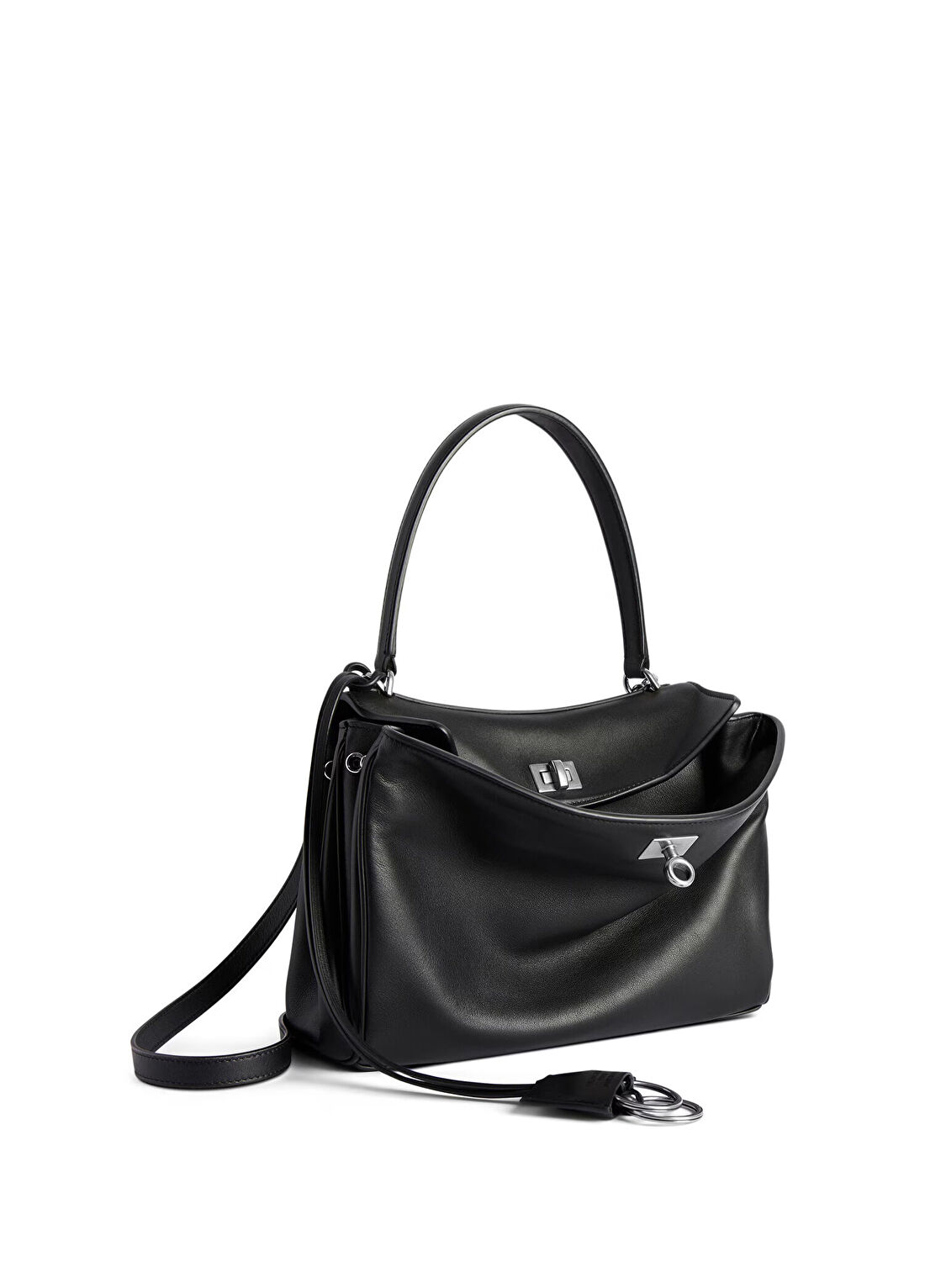 Balenciaga Small Rodeo Siyah Silver Kadın Deri Çanta görsel 2