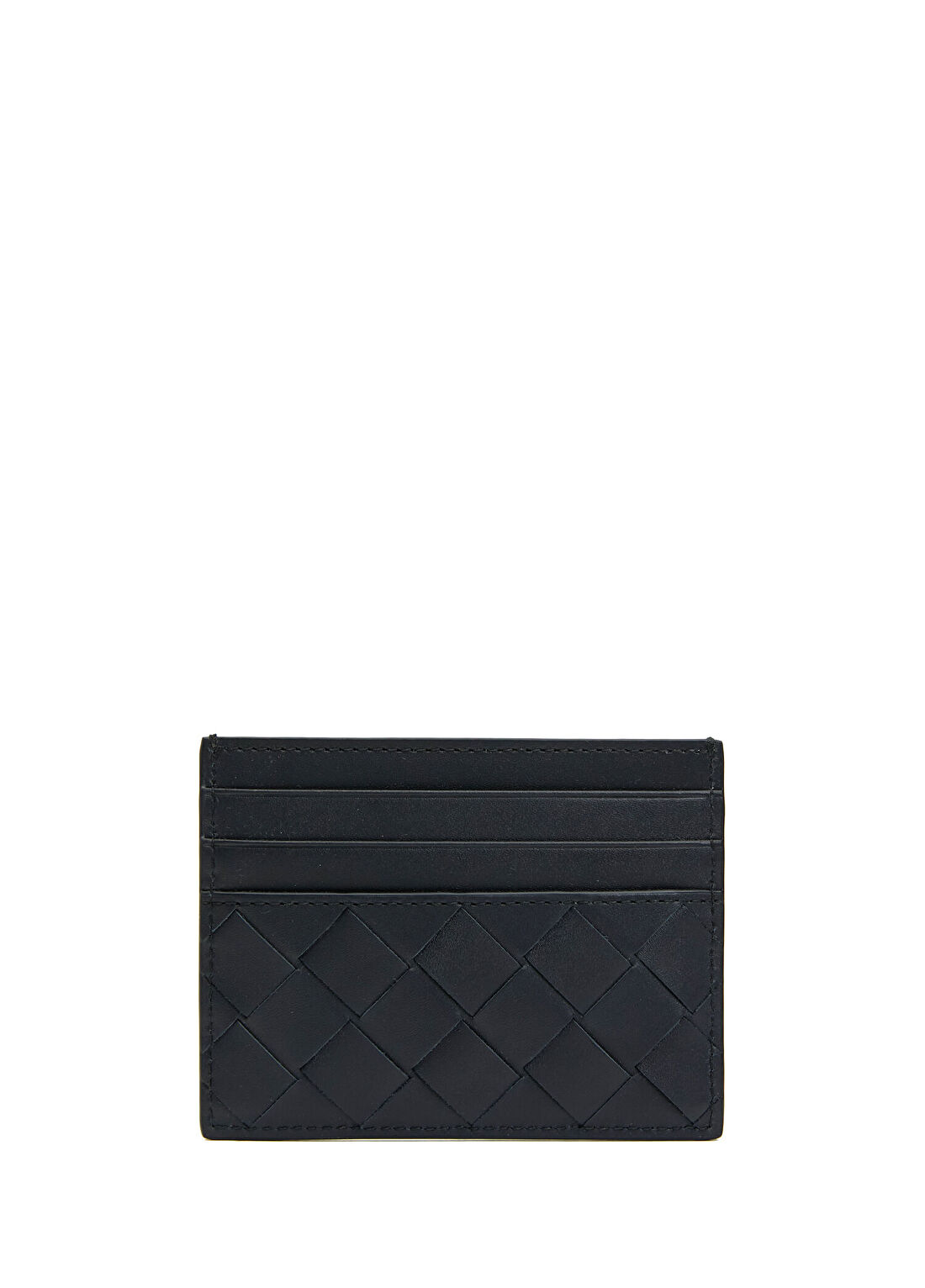 Bottega Veneta Lacivert Örgü Dokulu Erkek Deri Kartlık