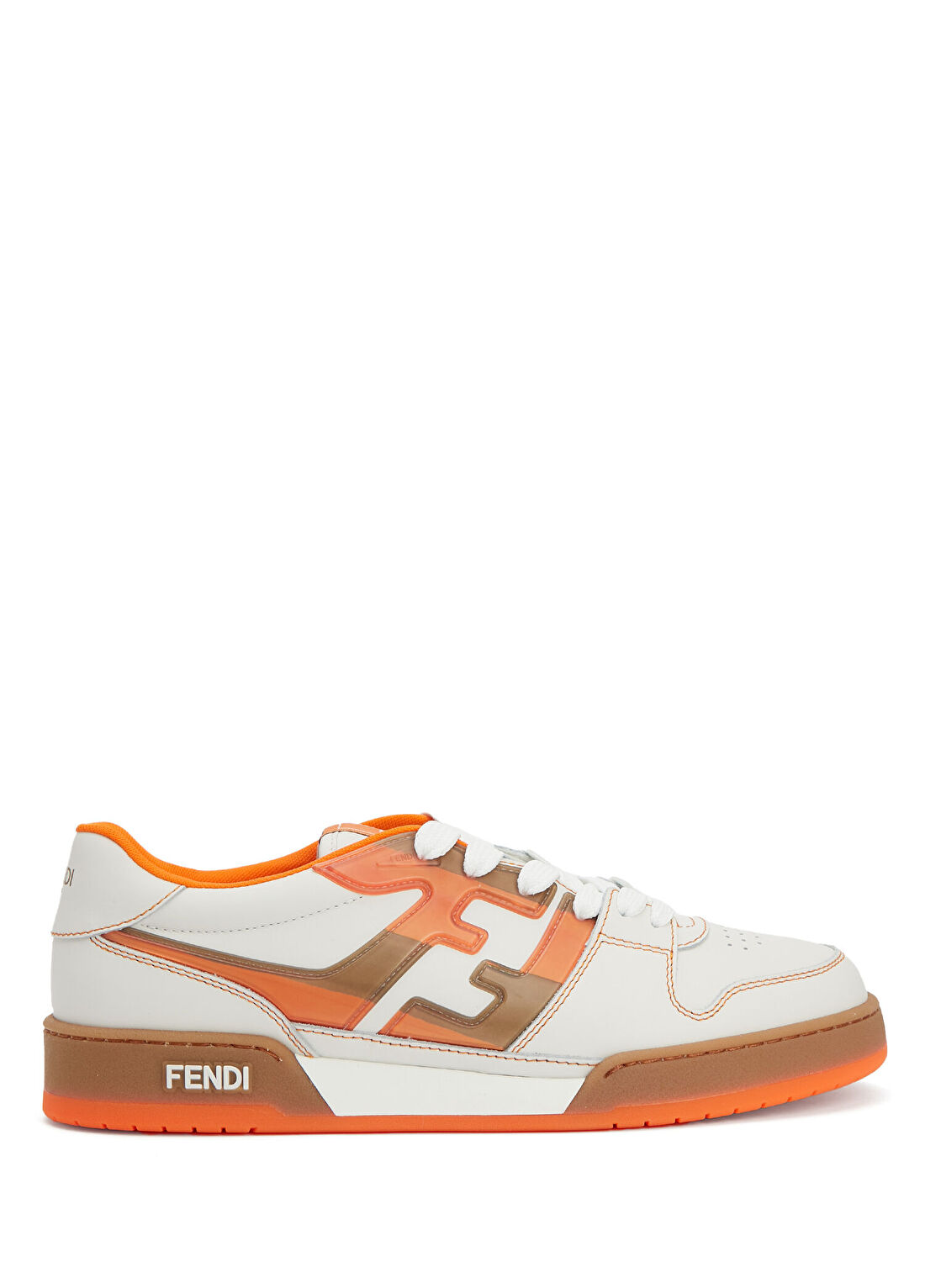 Fendi Match Beyaz Turuncu Erkek Deri Sneaker