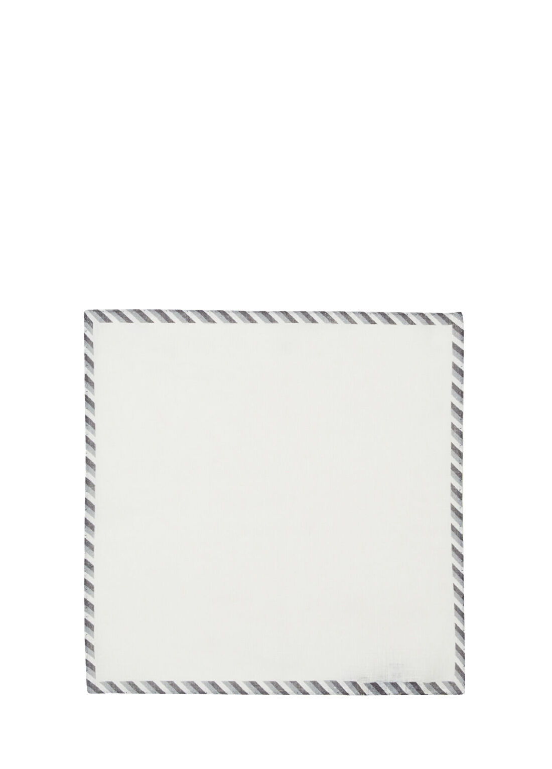 Beymen Collection Beyaz Gri Keten Poşet Mendil
