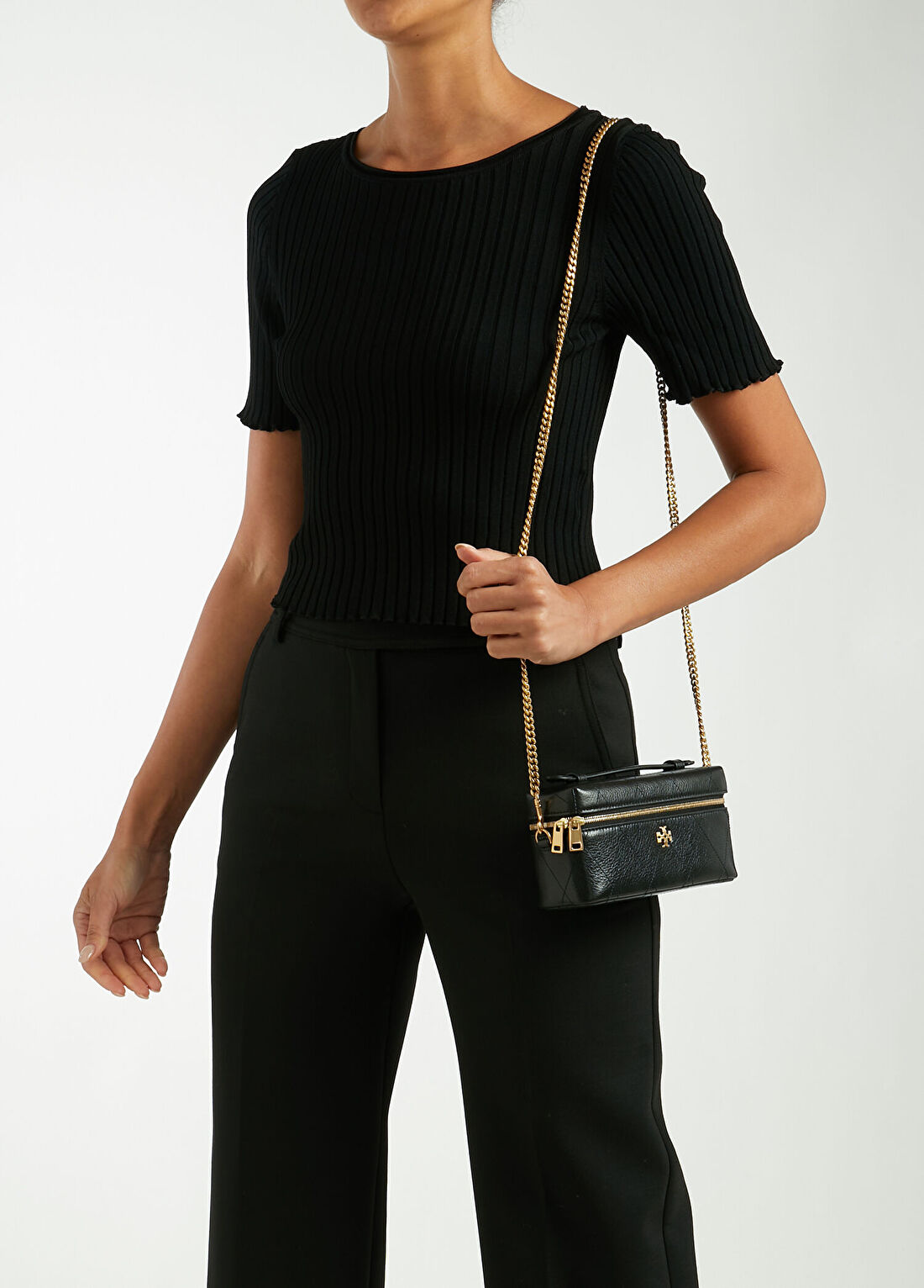 Tory Burch Charlie Siyah Kadın Deri Çanta görsel 2