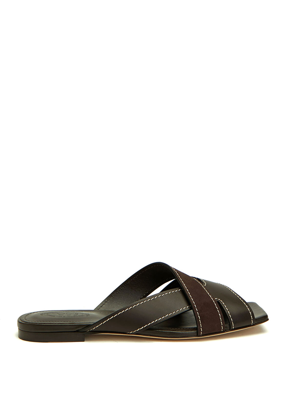 Tod's Koyu Kahverengi Kadın Deri Terlik