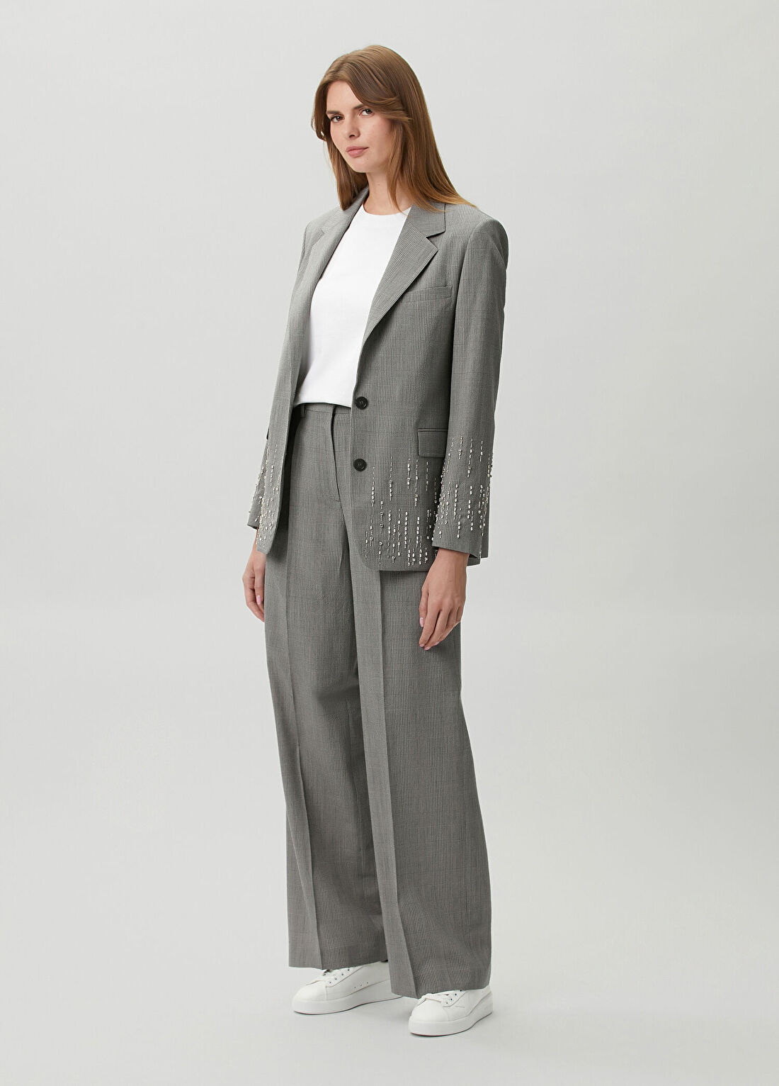 Golden Goose Gri Taş İşlemeli Yün Blazer görsel 2
