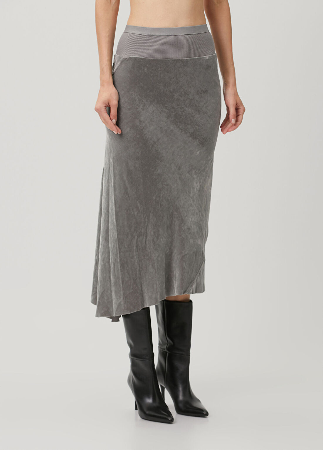 Rick Owens Gri A-Line Midi Etek görsel 2