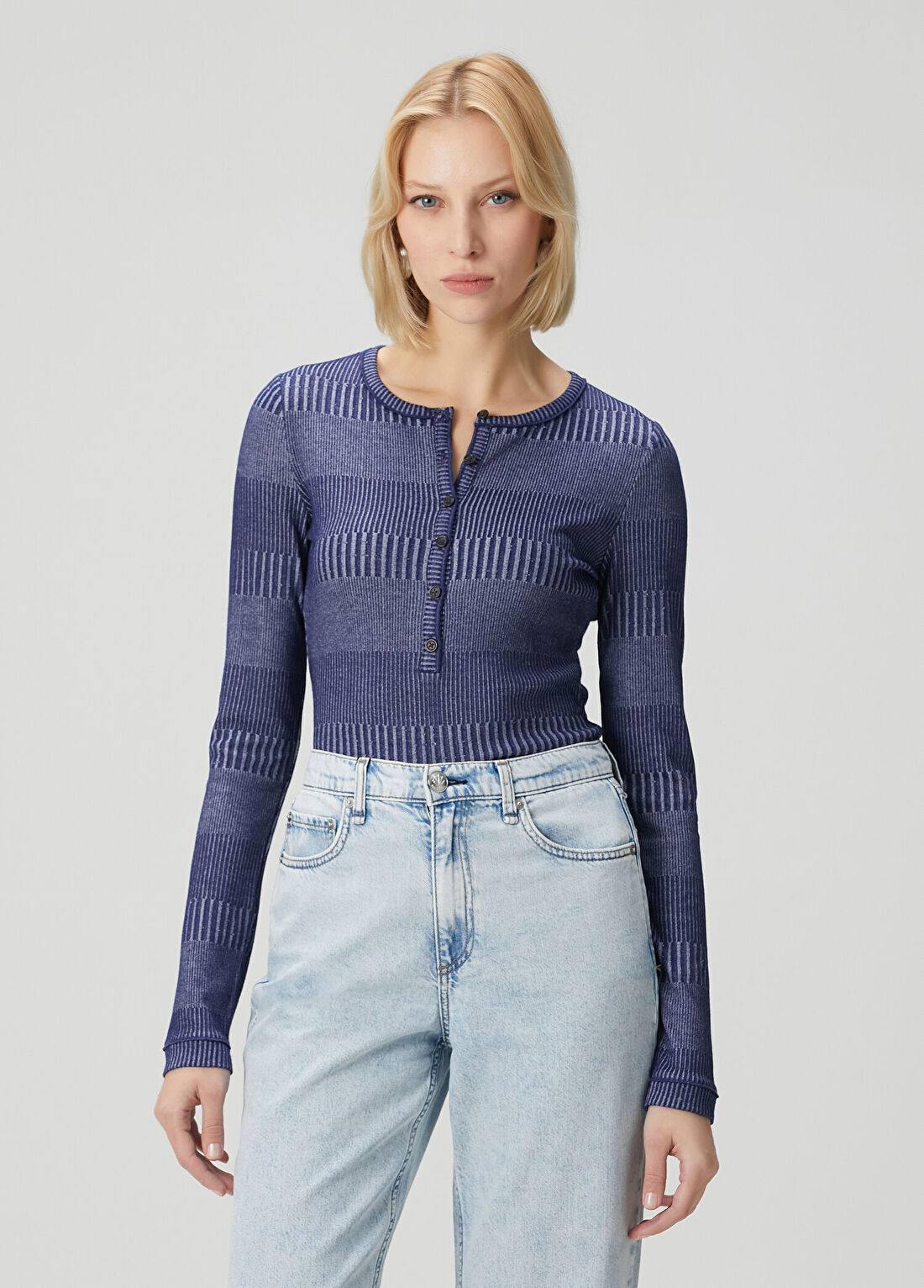 Rag&Bone Henley Mavi Triko Bluz