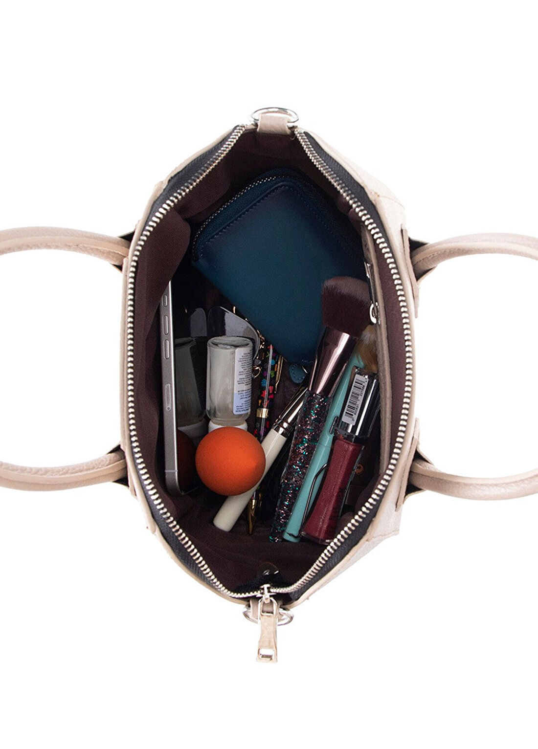 Bloominbag Aria Mink Taupe Vizon Deri Küçük Boy Kadın Omuz Çantası görsel 4