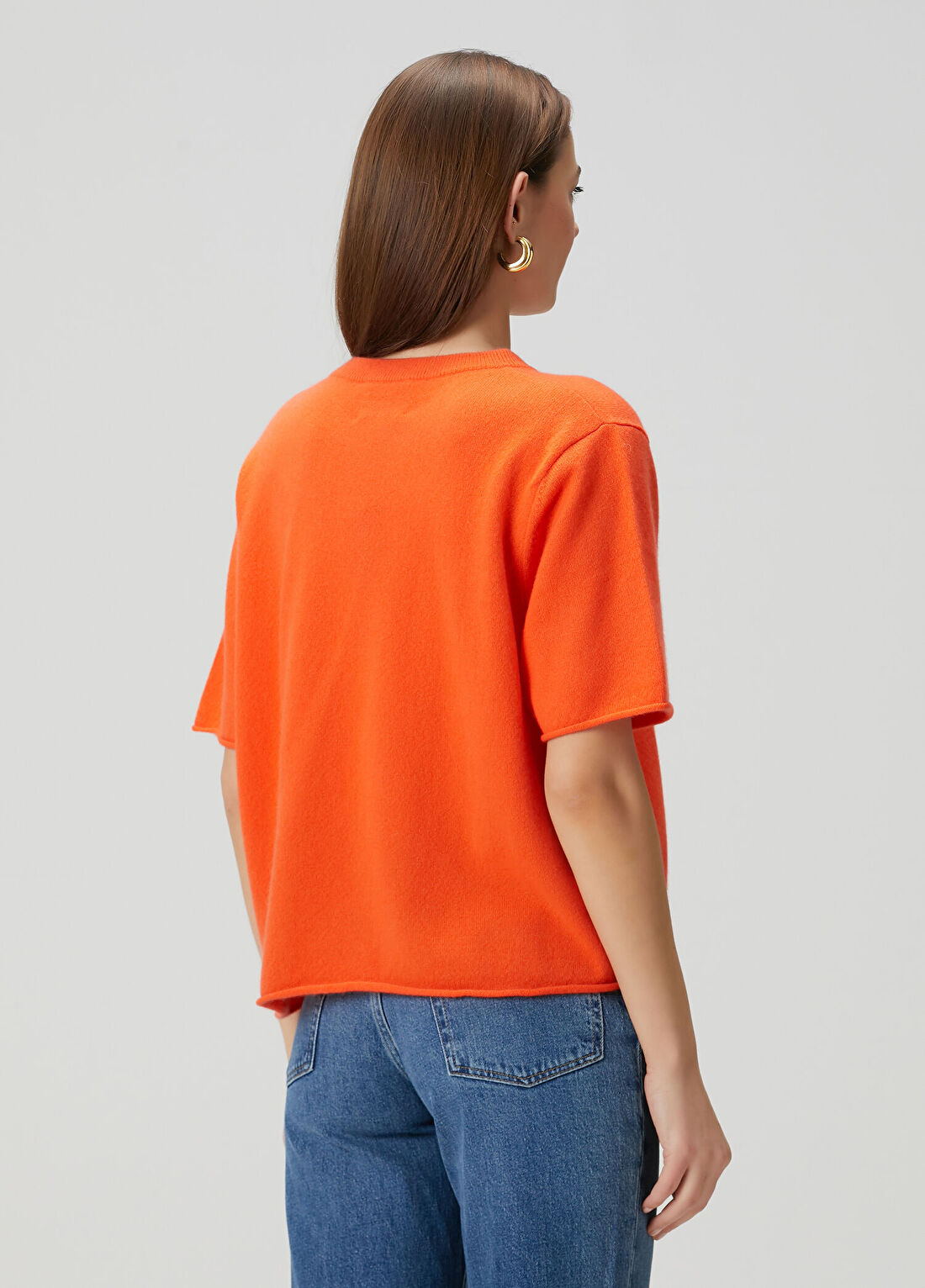 Kujten Turuncu Kaşmir T-shirt görsel 4