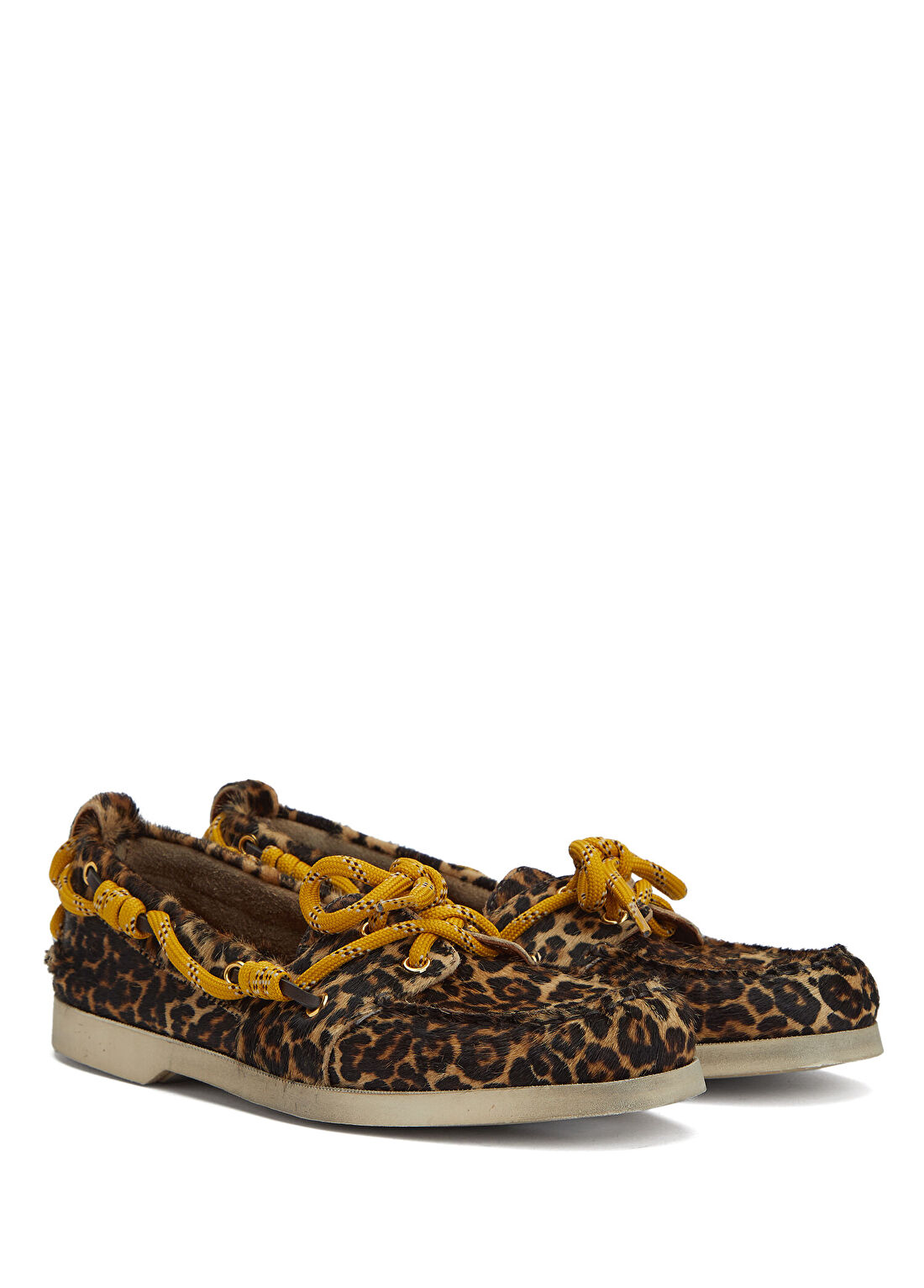 Golden Goose Boat Leopar Kadın Deri Loafer görsel 2