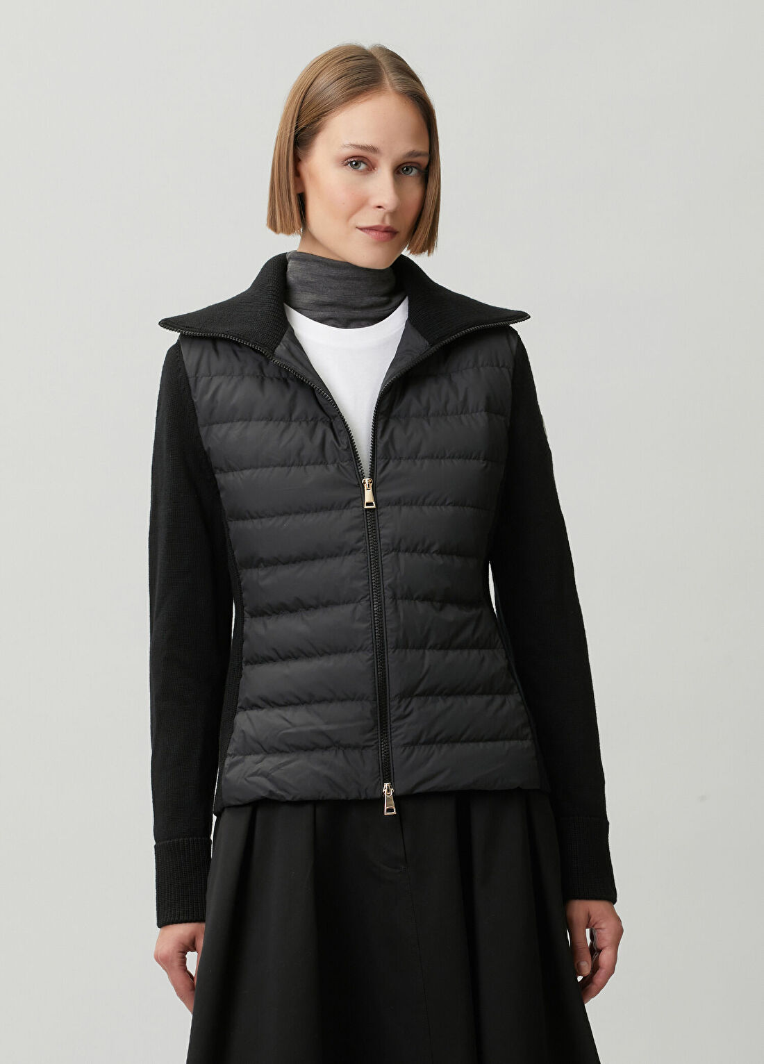 Moncler Siyah Dolgulu Triko Ceket