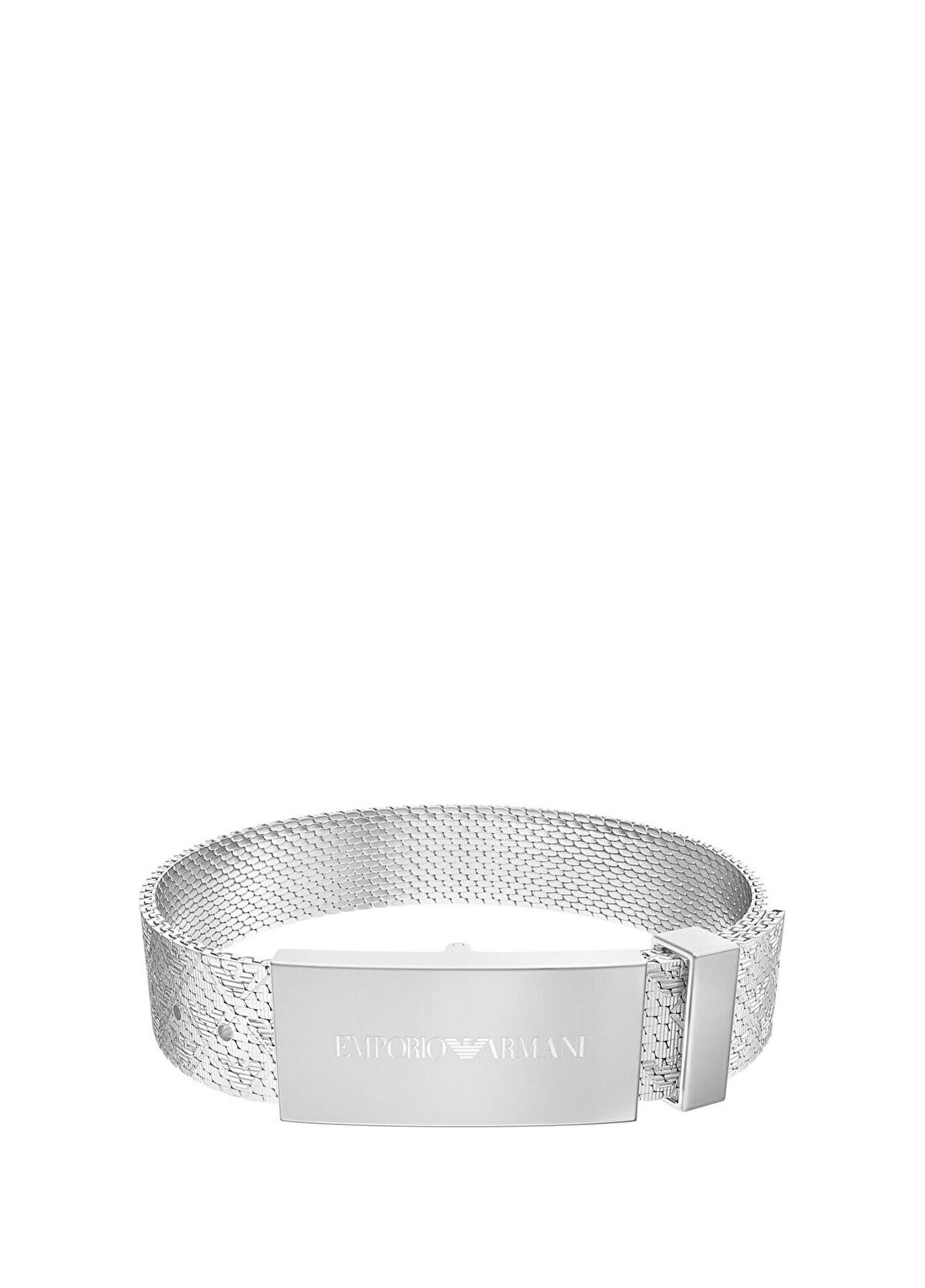 Emporio Armani AJEGS3363-040 Eagle Logo Metalik Gri Çelik Erkek Bileklik