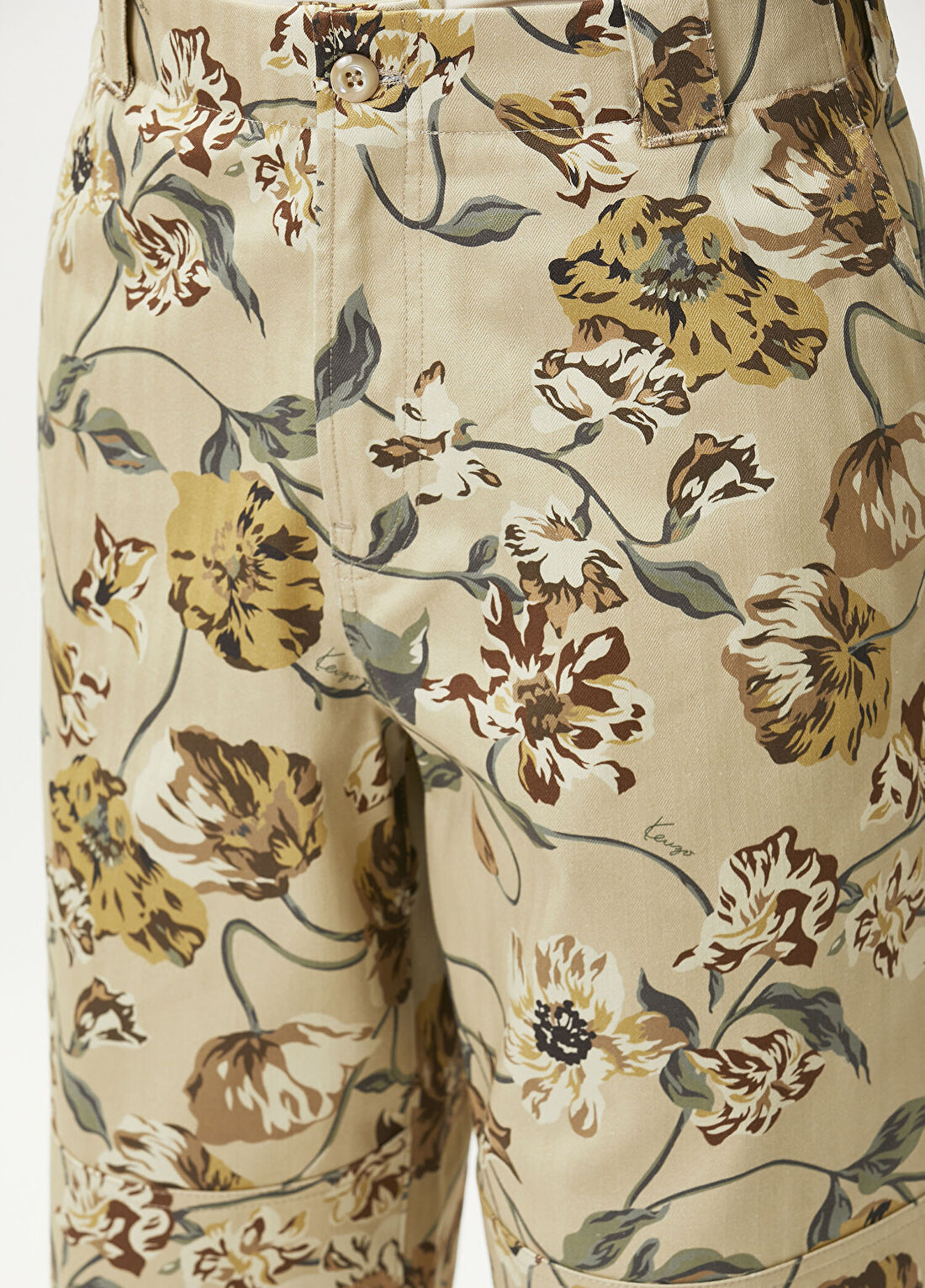 Kenzo Wildflower Bej Desenli Pantolon görsel 4