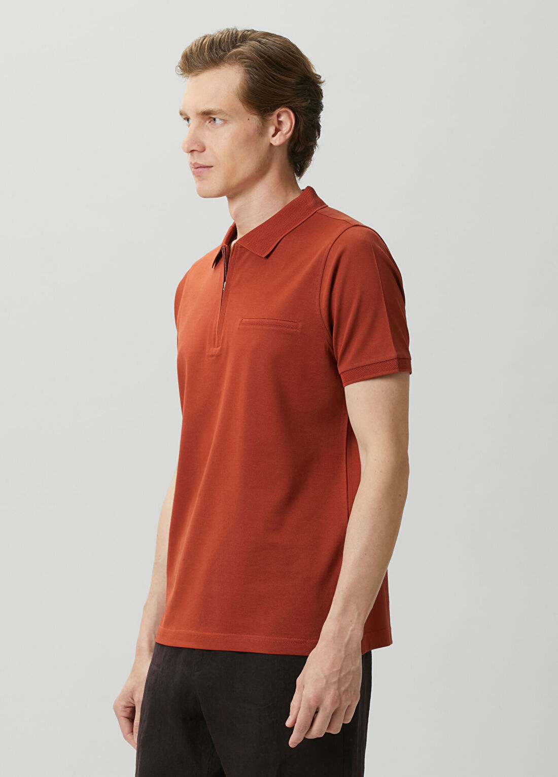 Beymen Collection Turuncu Polo Yaka Cep Detaylı T-shirt görsel 4
